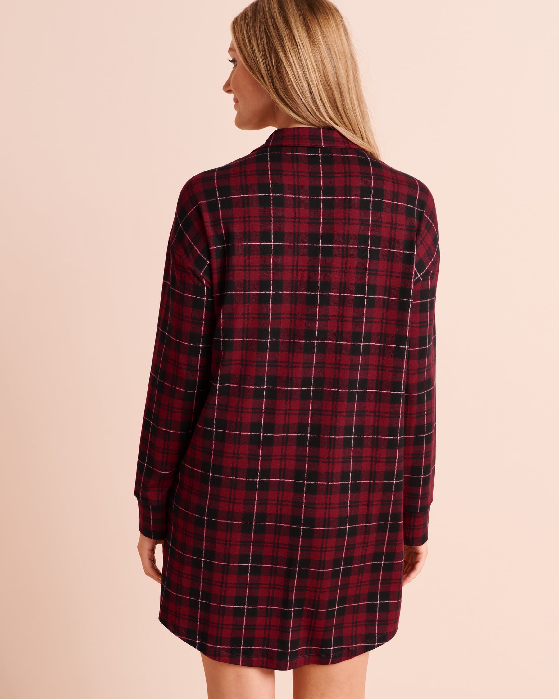 LA VIE EN ROSE Buffalo Plaid Super Soft Button-down Sleepshirt Buffalo Plaid 40500510 - View2