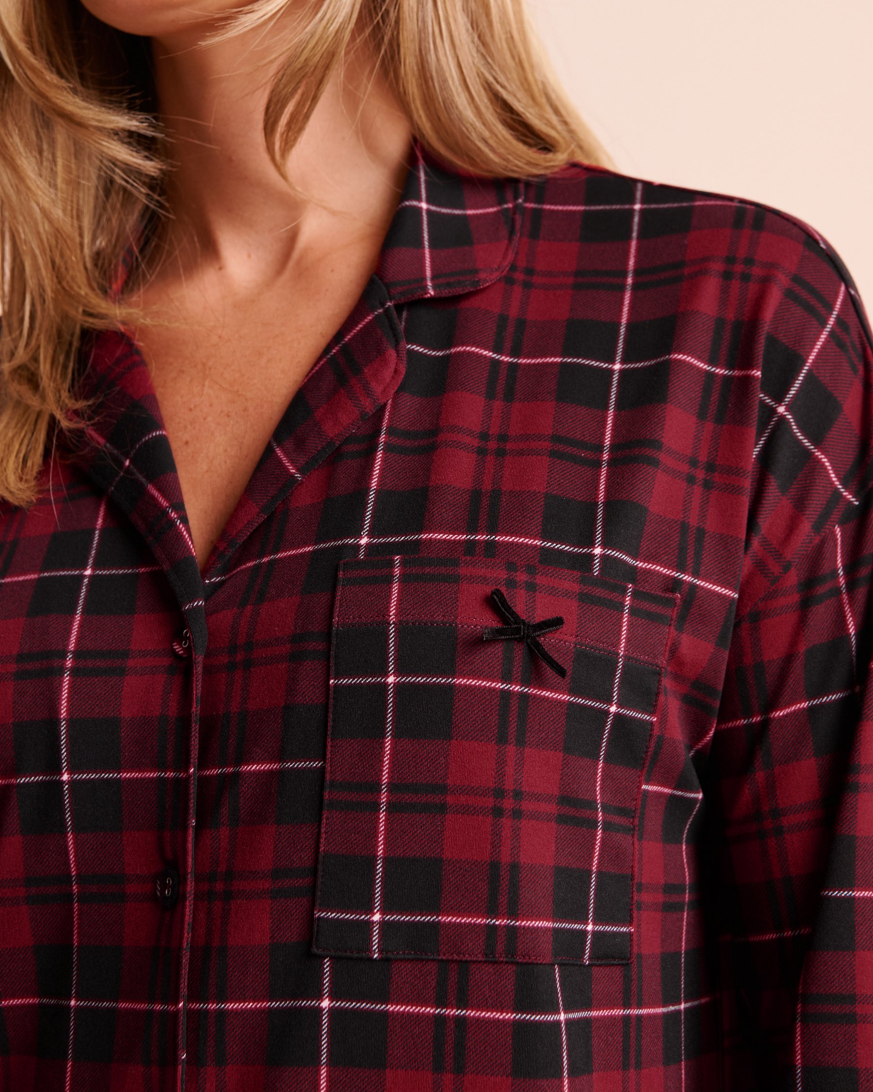 LA VIE EN ROSE Buffalo Plaid Super Soft Button-down Sleepshirt Buffalo Plaid 40500510 - View3