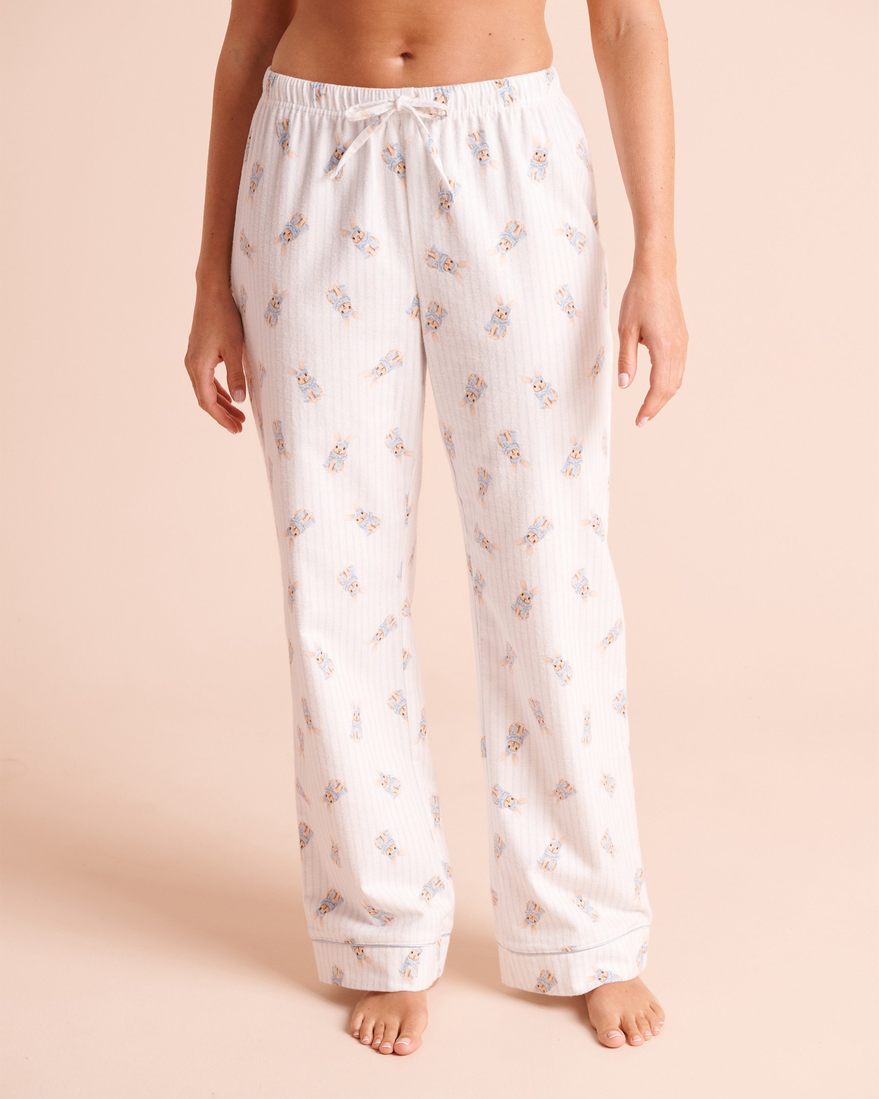 LA VIE EN ROSE Ensemble pyjama en flanelle imprimé lapins Bleu pâle/Lapins 40400103 - View4
