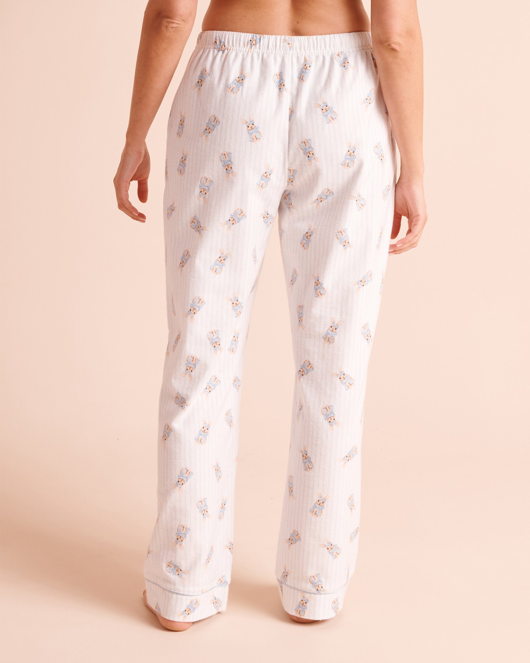 LA VIE EN ROSE Ensemble pyjama en flanelle imprimé lapins Bleu pâle/Lapins 40400103 - View5