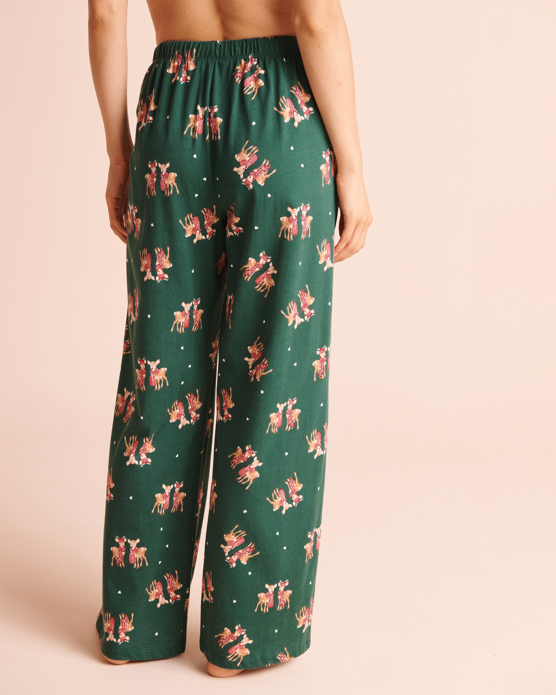 LA VIE EN ROSE Ensemble pyjama en coton imprimé cerfs Vert/Cerfs 40400102 - Voir5