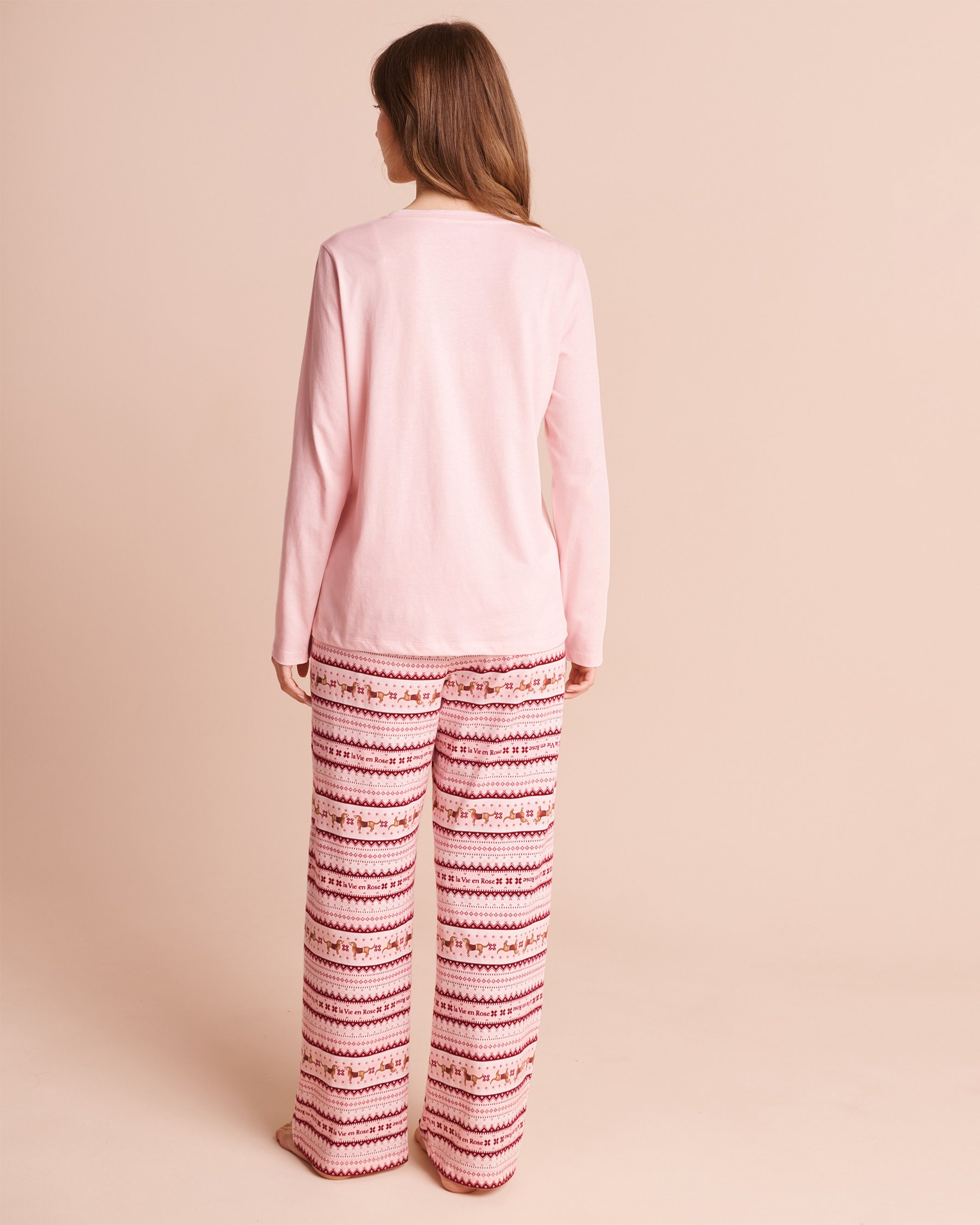 LA VIE EN ROSE Ensemble pyjama en coton imprimé teckels Rose/Teckels 40400102 - View2