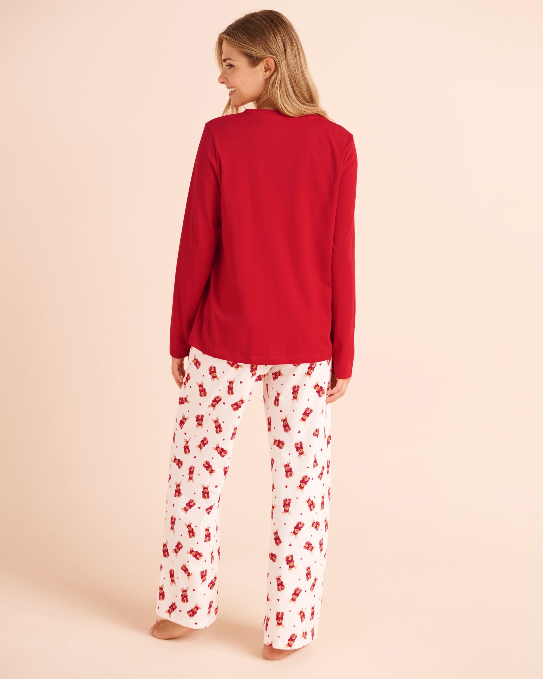 LA VIE EN ROSE Ensemble pyjama en coton imprimé lapins Rouge/Lapins 40400102 - View2