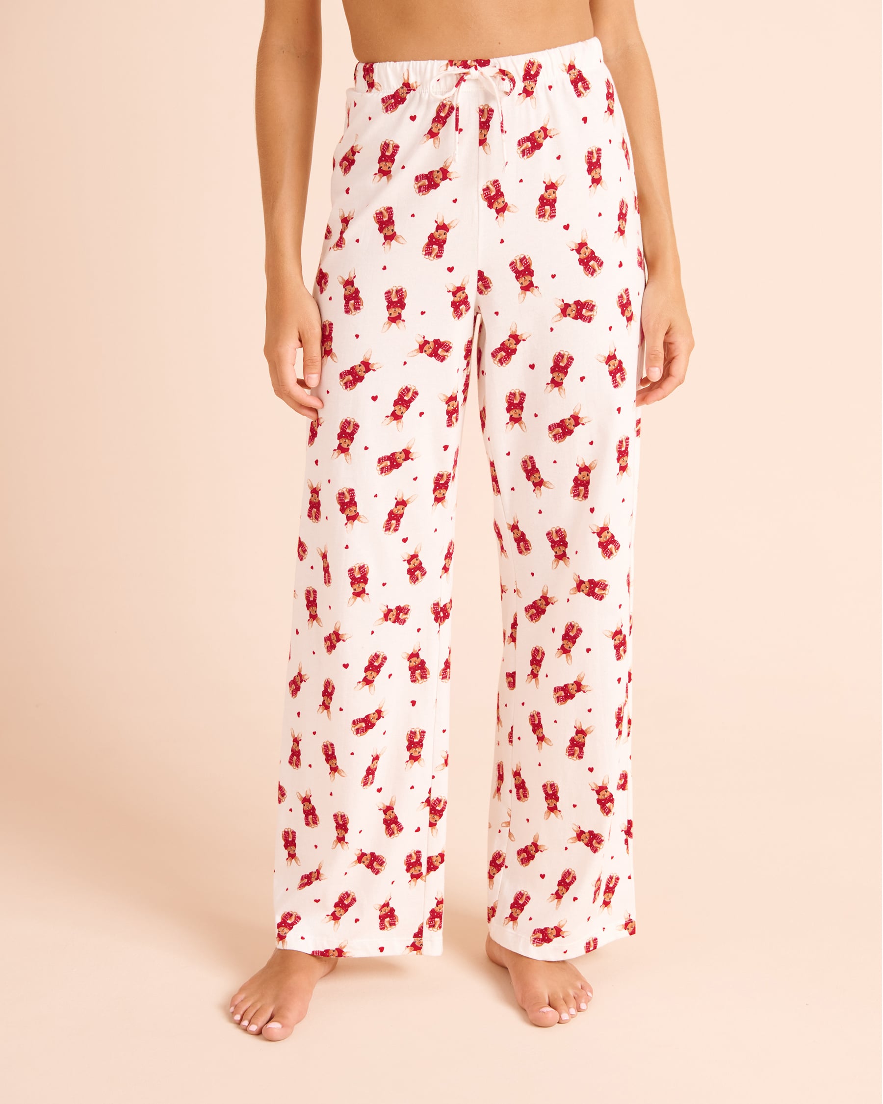 LA VIE EN ROSE Ensemble pyjama en coton imprimé lapins Rouge/Lapins 40400102 - View4