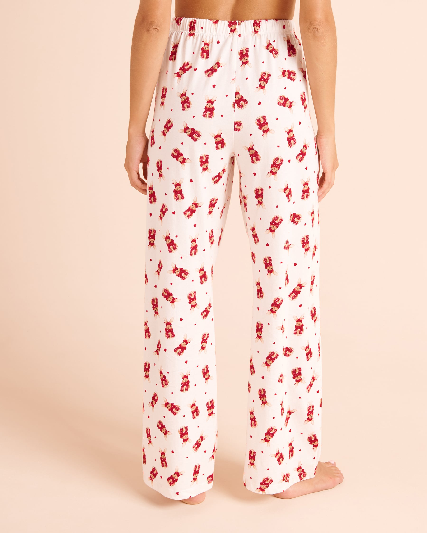 LA VIE EN ROSE Ensemble pyjama en coton imprimé lapins Rouge/Lapins 40400102 - View5