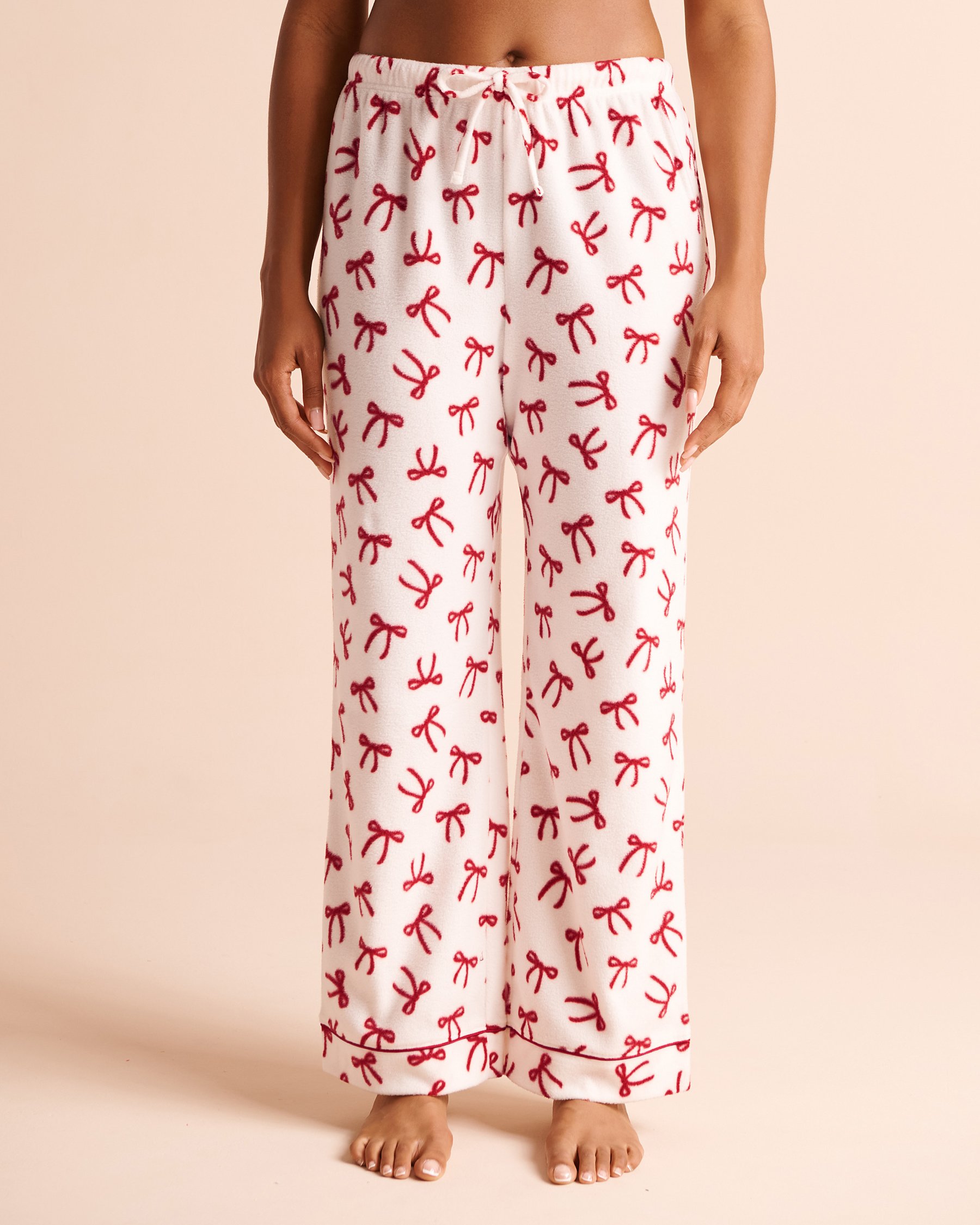 LA VIE EN ROSE Ensemble pyjama en polaire imprimé nœuds Blanc/Nœuds 40400104 - View4