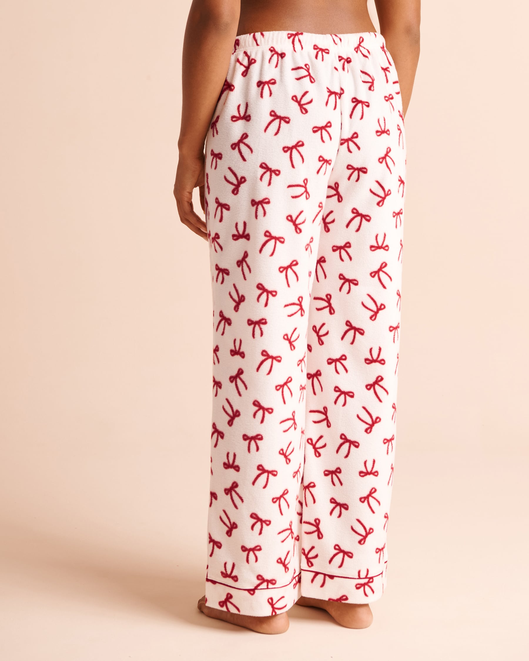 LA VIE EN ROSE Ensemble pyjama en polaire imprimé nœuds Blanc/Nœuds 40400104 - View5