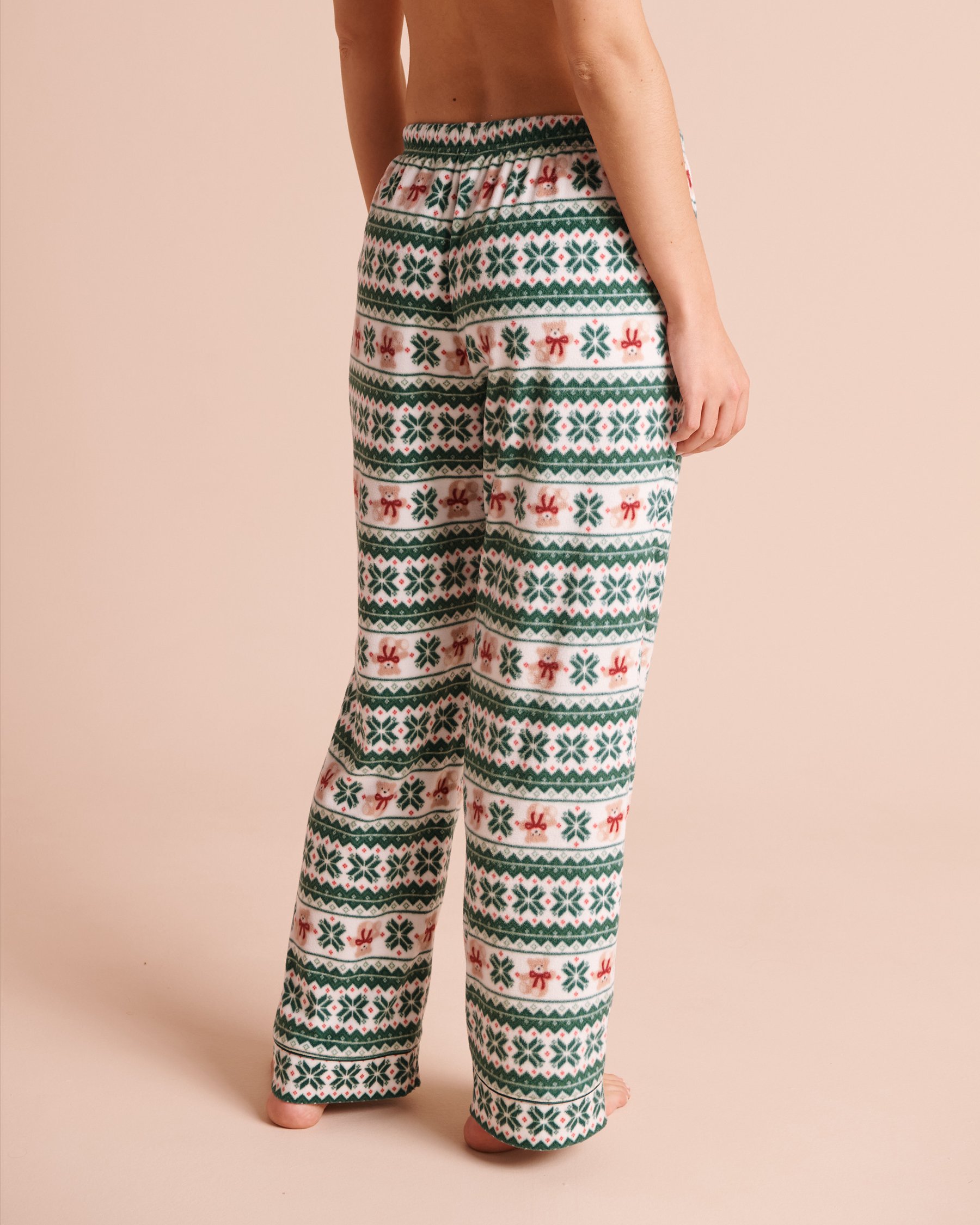 LA VIE EN ROSE Ensemble pyjama en polaire imprimé nordique Vert/Nordique 40400104 - View5