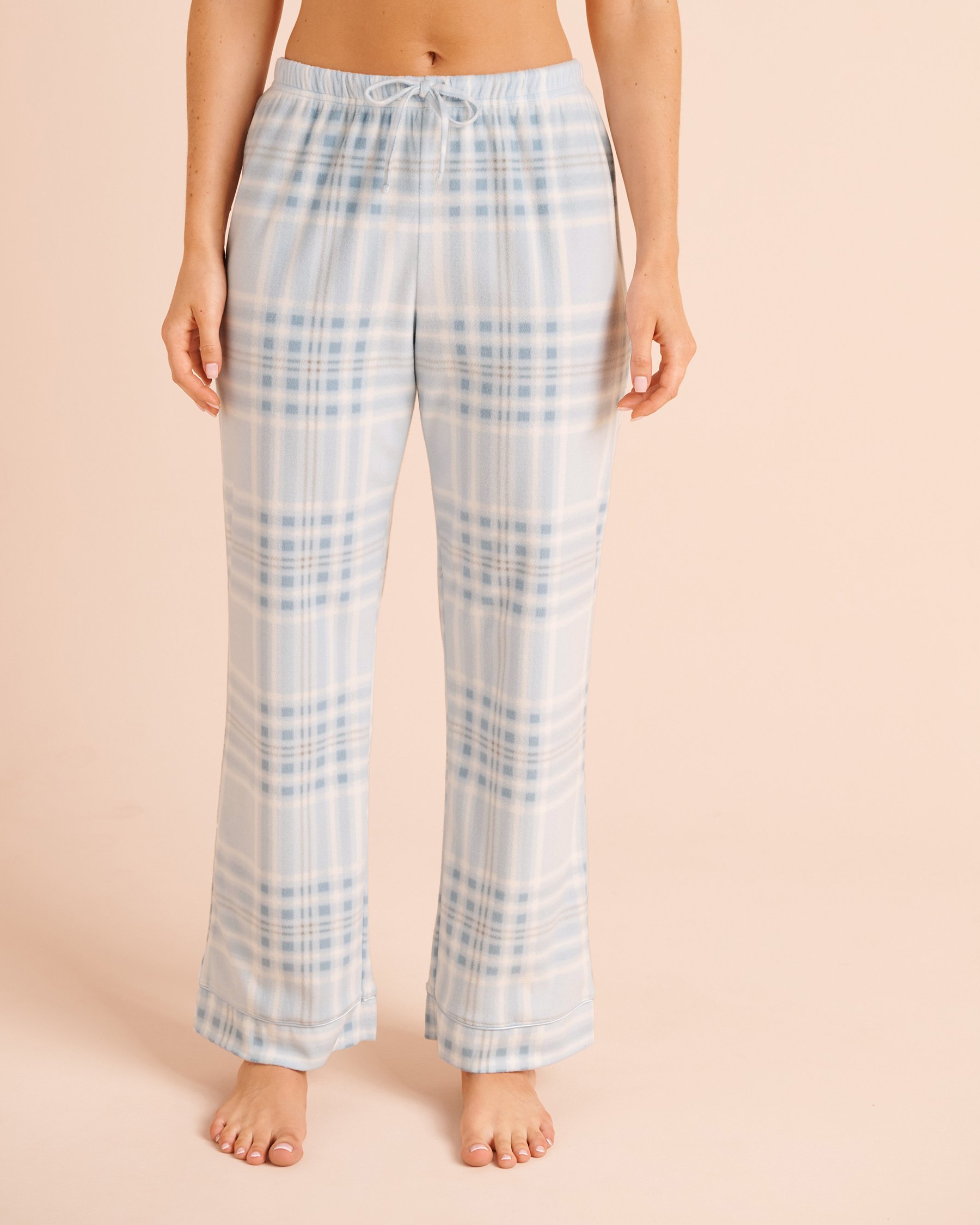 LA VIE EN ROSE Ensemble pyjama en polaire carreaux bleus Bleu/Carreaux 40400104 - View4