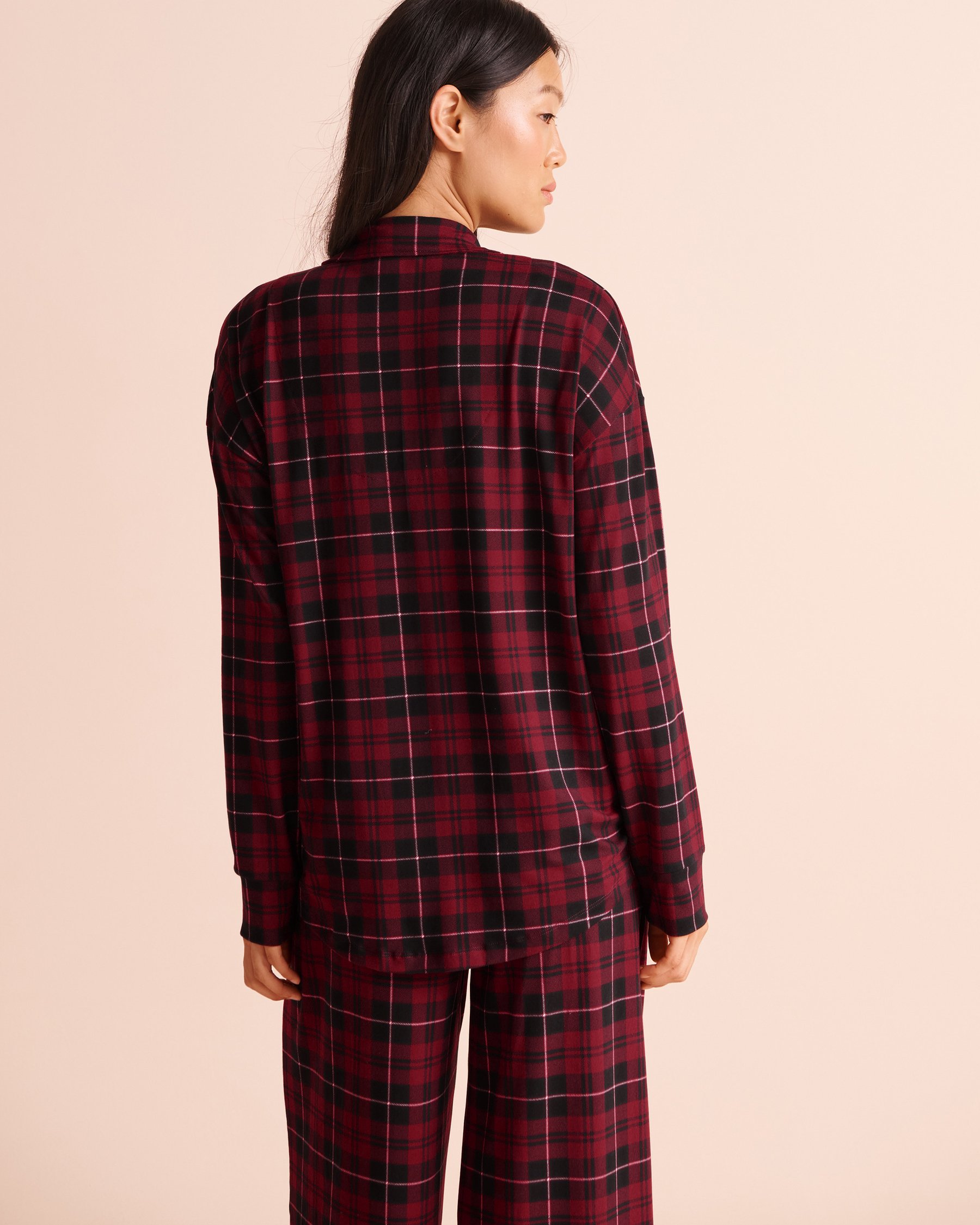 LA VIE EN ROSE Buffalo Plaid Super Soft Long Sleeve Button-down Shirt Buffalo Plaid 40100913 - View2