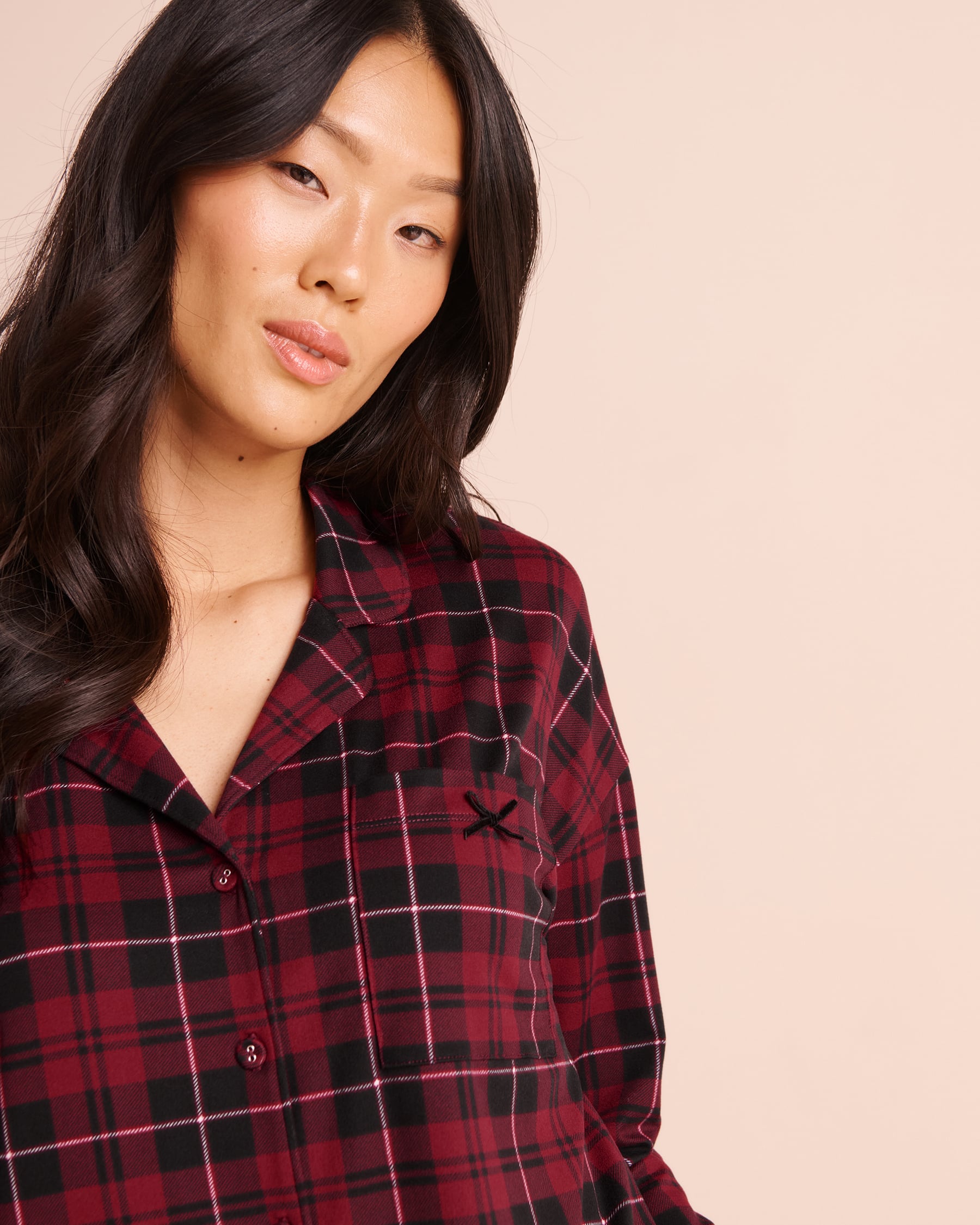 LA VIE EN ROSE Buffalo Plaid Super Soft Long Sleeve Button-down Shirt Buffalo Plaid 40100913 - View3