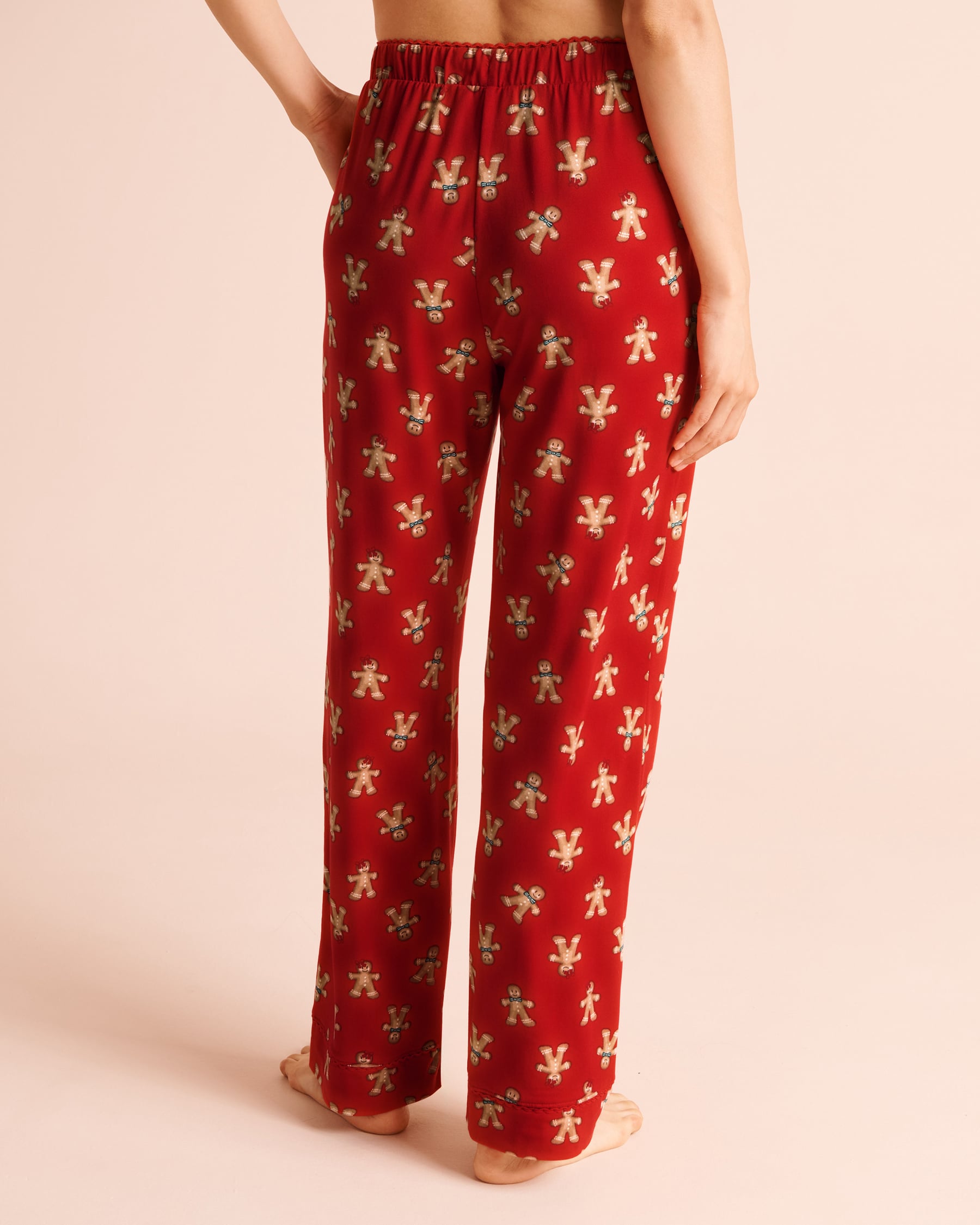 LA VIE EN ROSE Gingerbread Print Super Soft Pajama Pants Red/Gingerbread 40200892 - View2