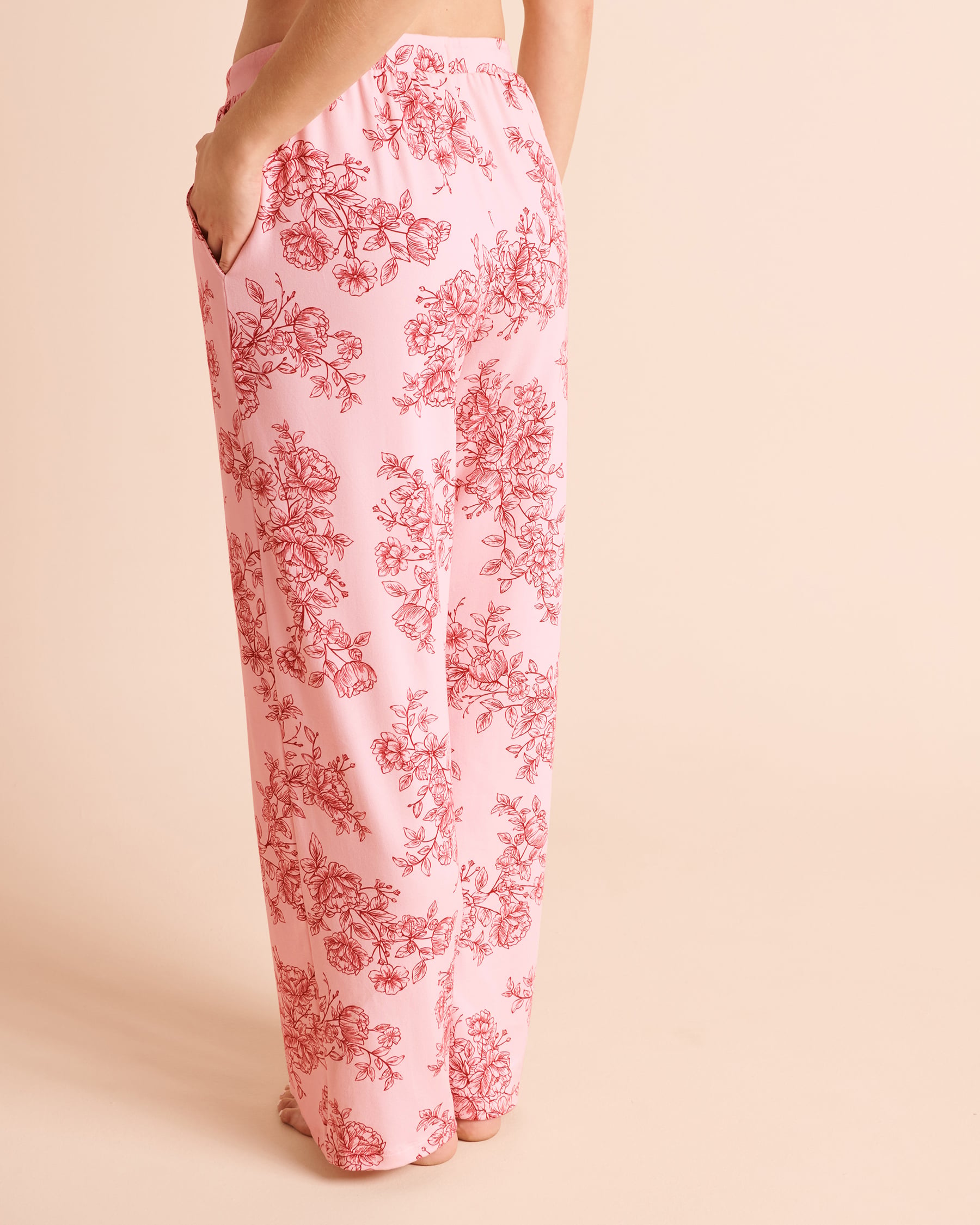LA VIE EN ROSE Floral Print Super Soft Pajama Pants Pinkesque Bouquet 40200902 - View2