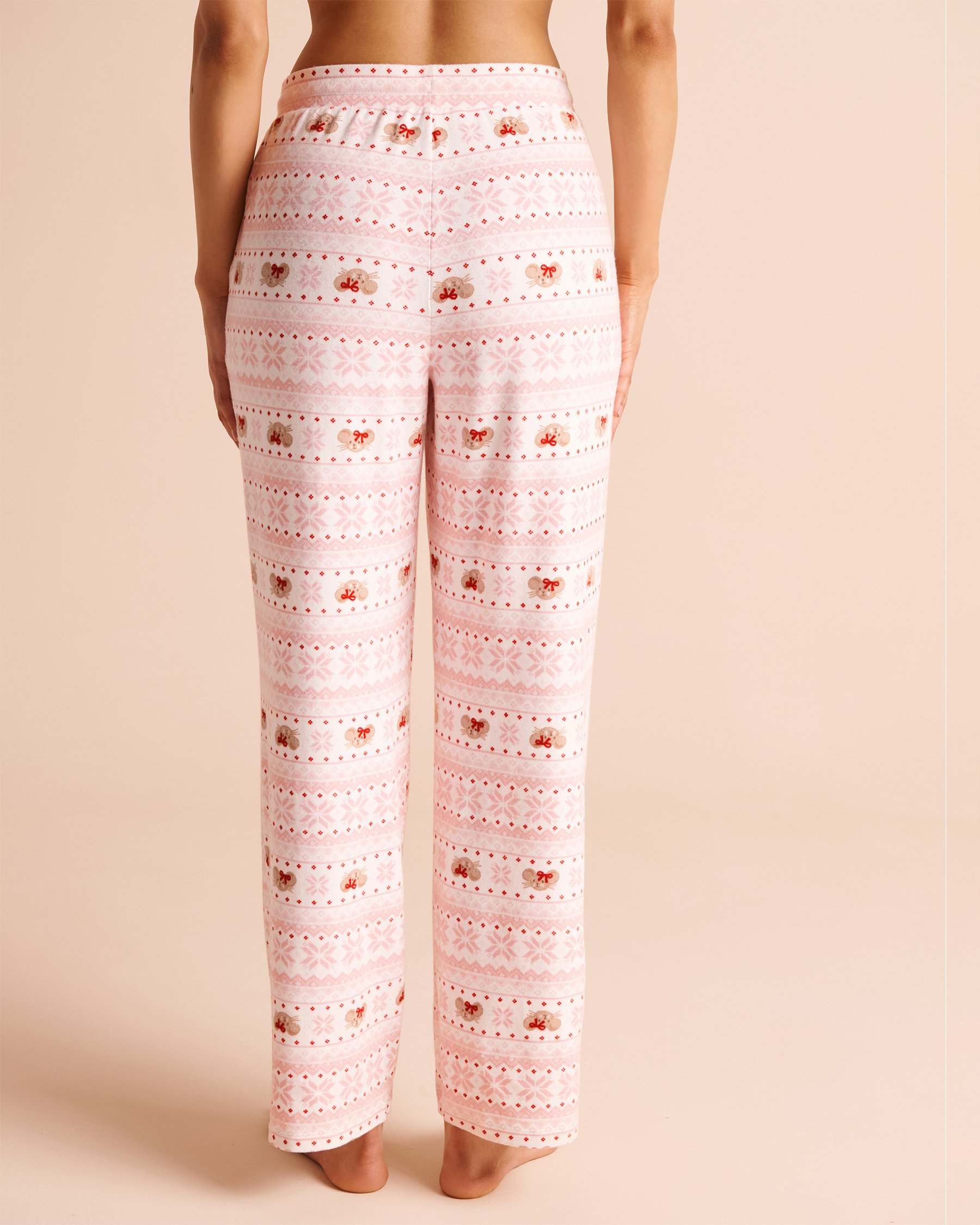 LA VIE EN ROSE Mouse Print Soft Knit Pajama Pants Frosted Pink/Mice 40200908 - View2