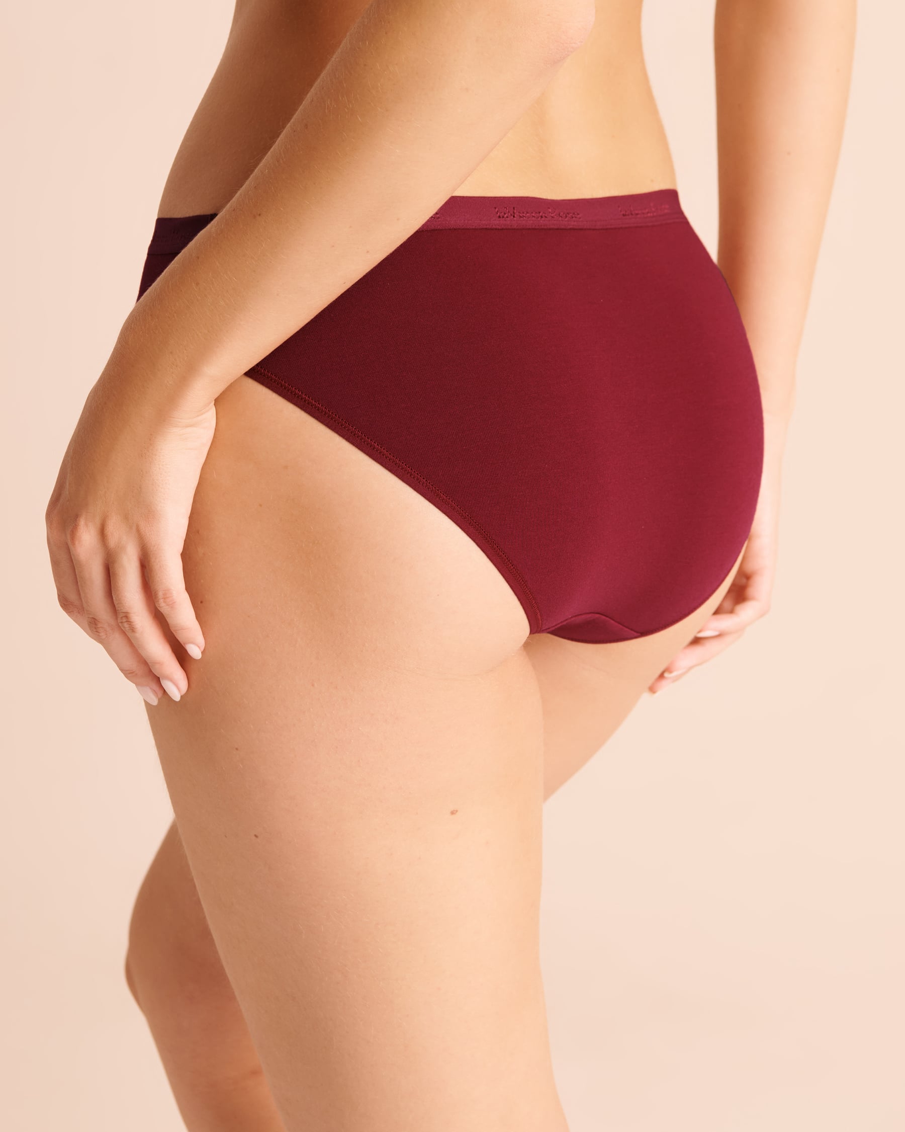 LA VIE EN ROSE Cotton Bikini Panty Merry Burgundy 20100856 - View2