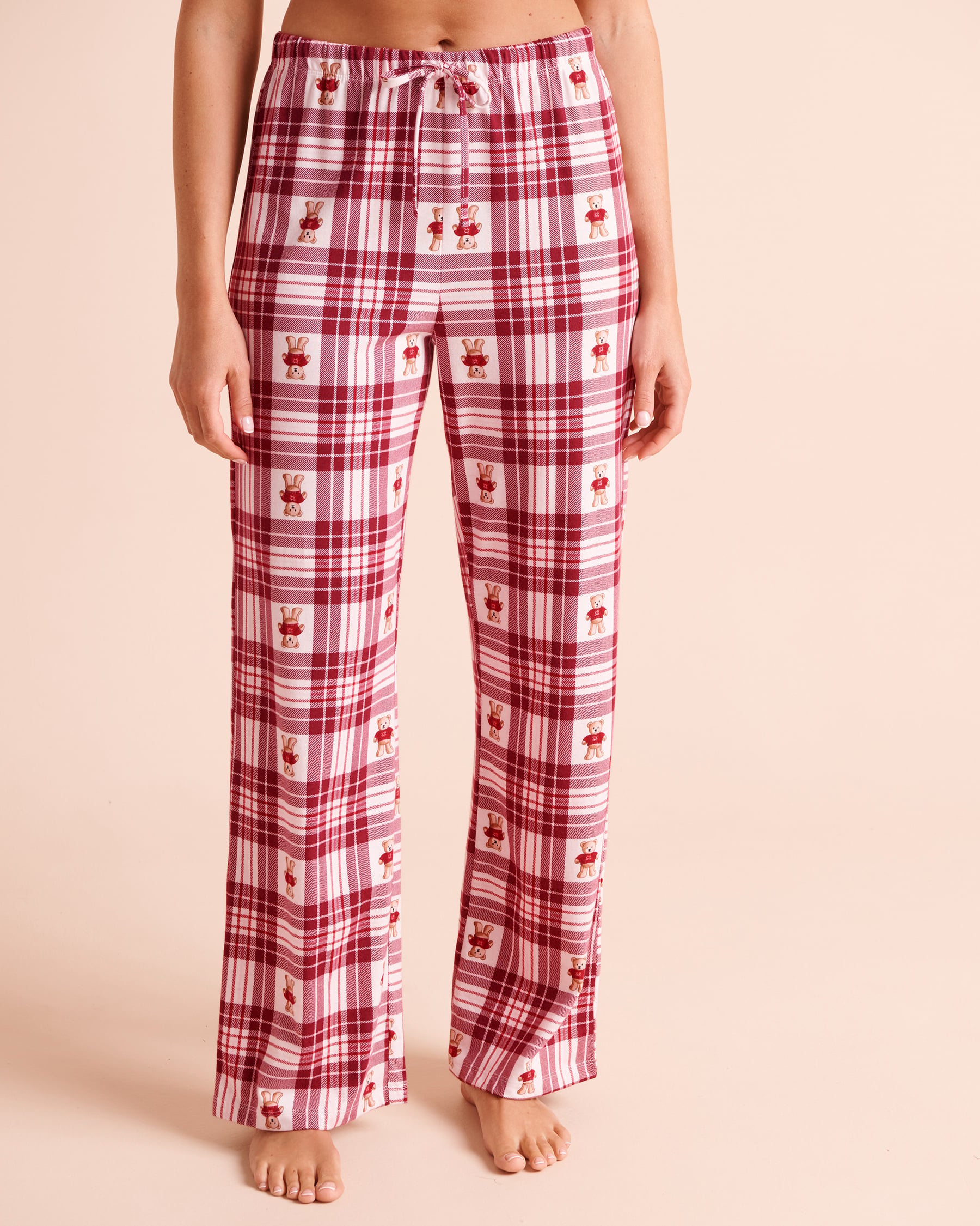 LA VIE EN ROSE Ensemble pyjama en coton imprimé oursons Bourgogne/Oursons 40400102 - View4