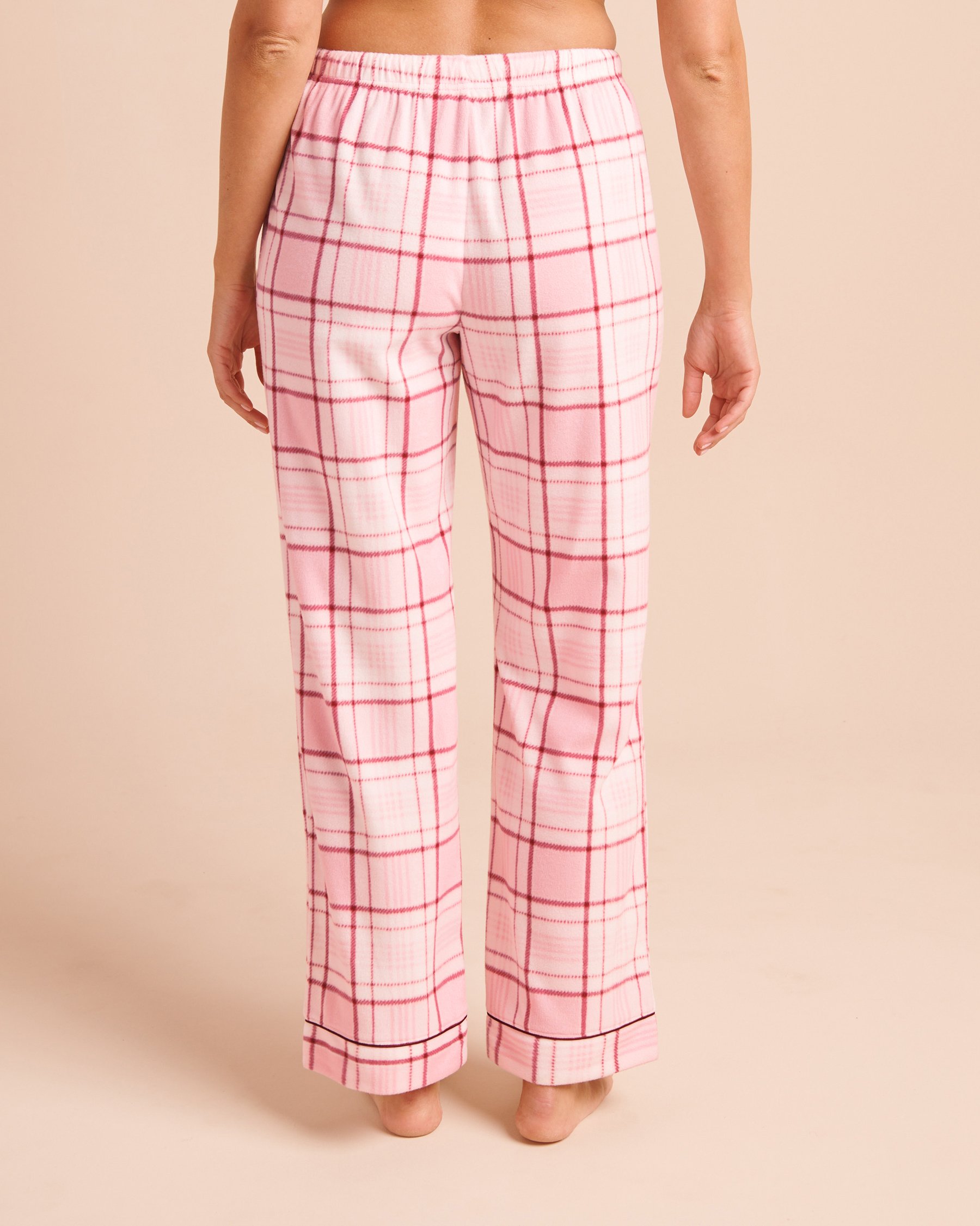 LA VIE EN ROSE Pink Plaid Microfleece Pajama Set Pink/Plaid 40400104 - View5