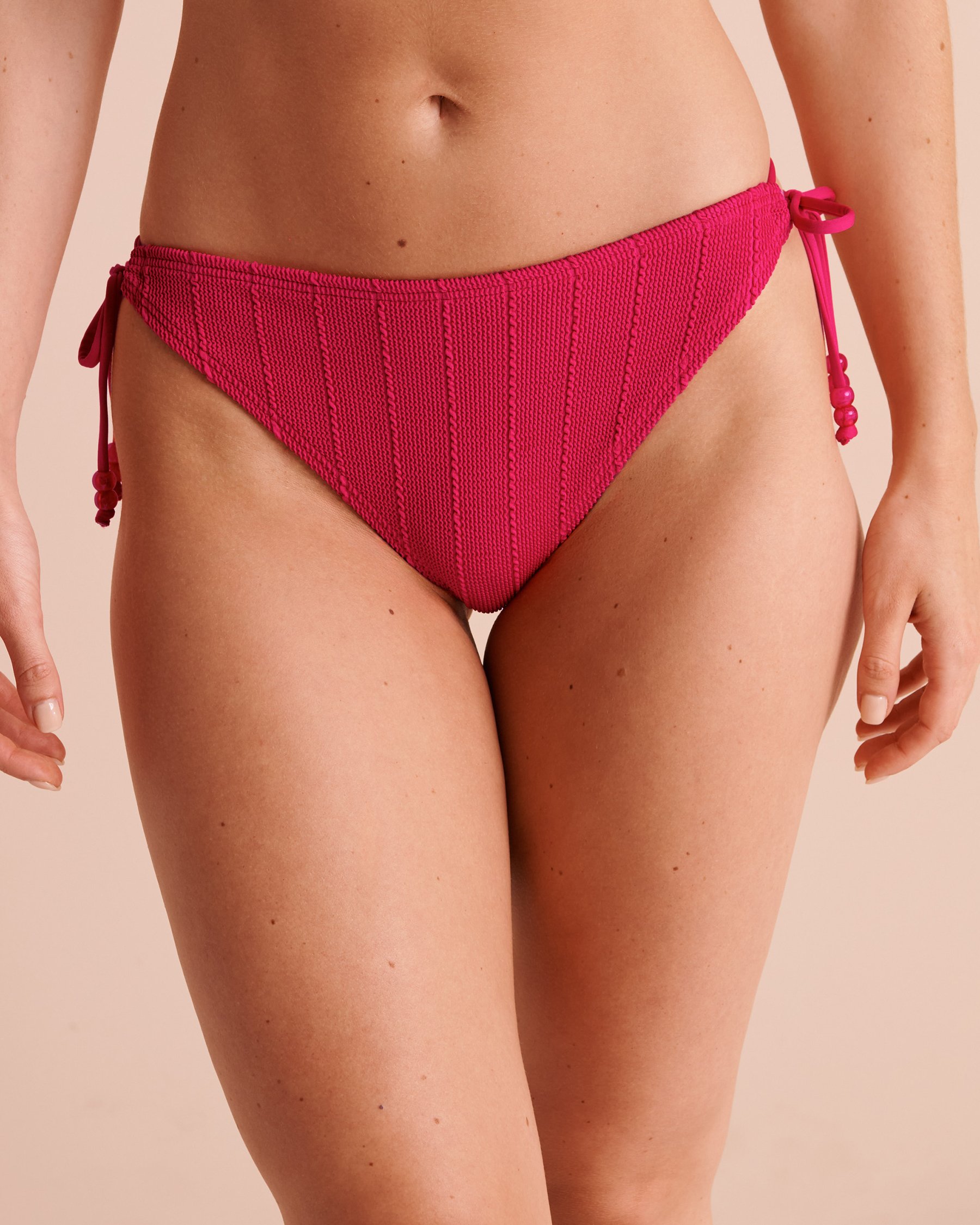 LA VIE EN ROSE AQUA HABANERO Side Tie Brazilian Bikini Bottom Habanero Red 70300978 - View1