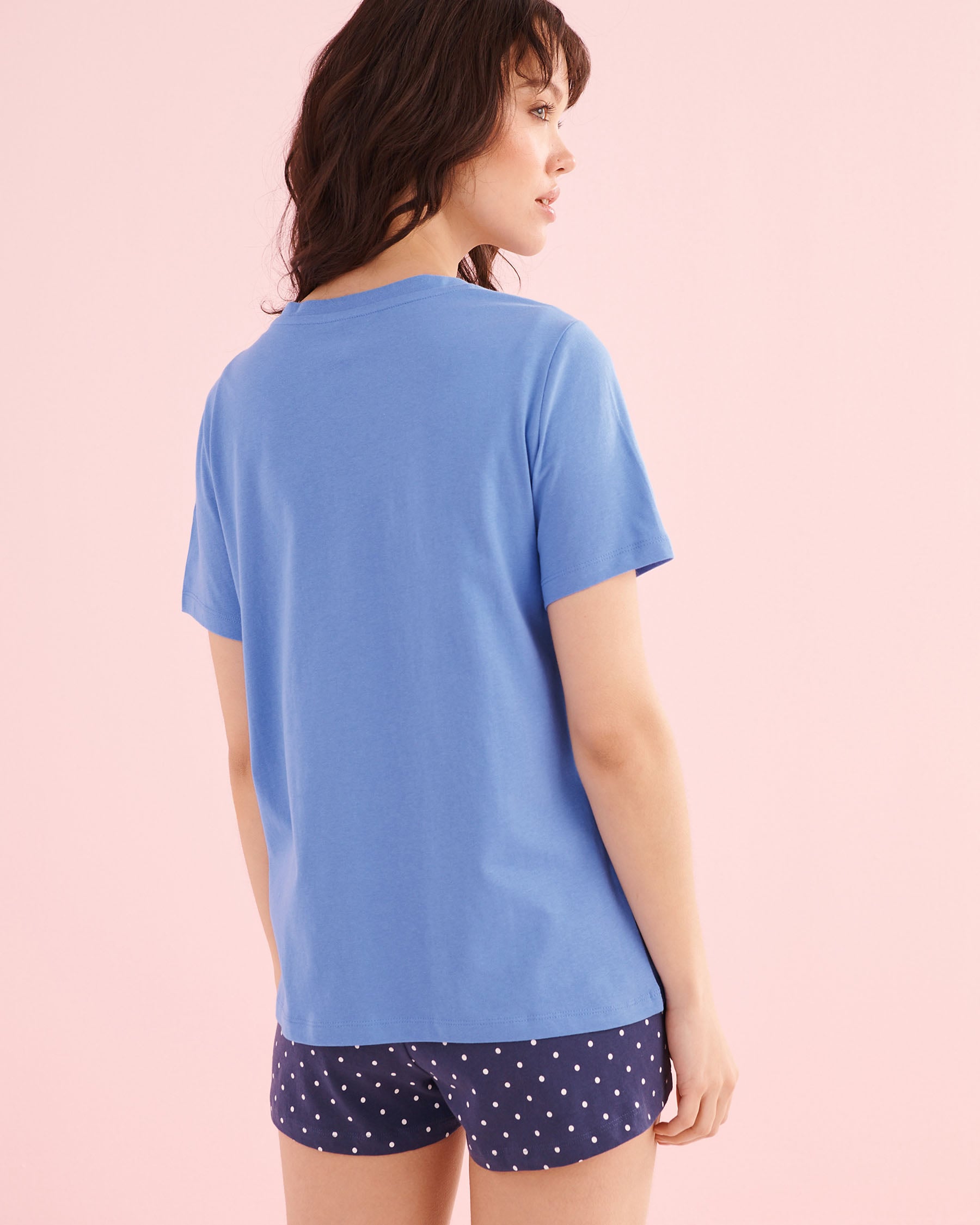 LA VIE EN ROSE Ensemble pyjama t-shirt et short en coton imprimé dauphins Bleu 40400099 - View2