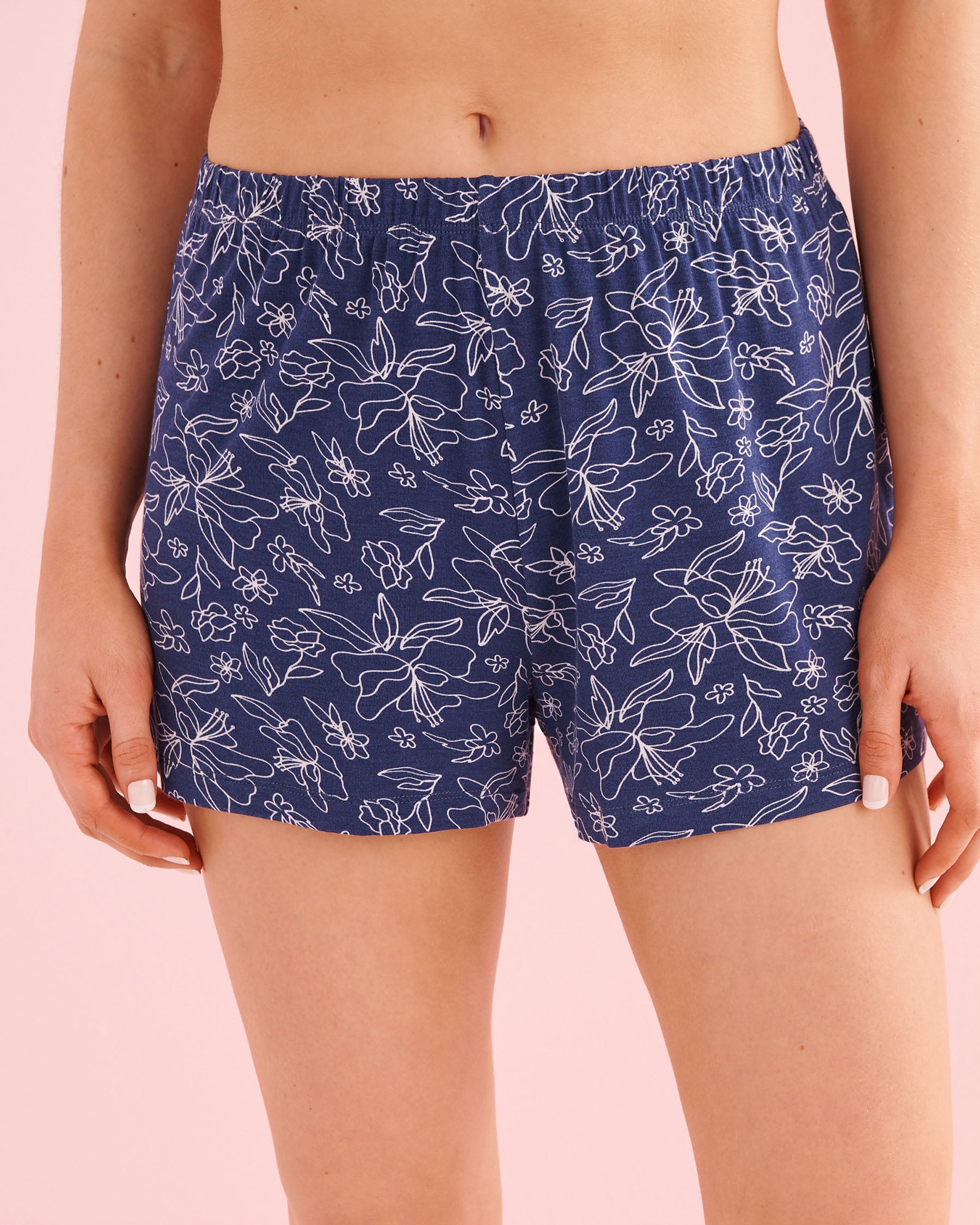 LA VIE EN ROSE Wildflower Print Cami and Shorts PJ Set Navy Blue 60400079 - View4