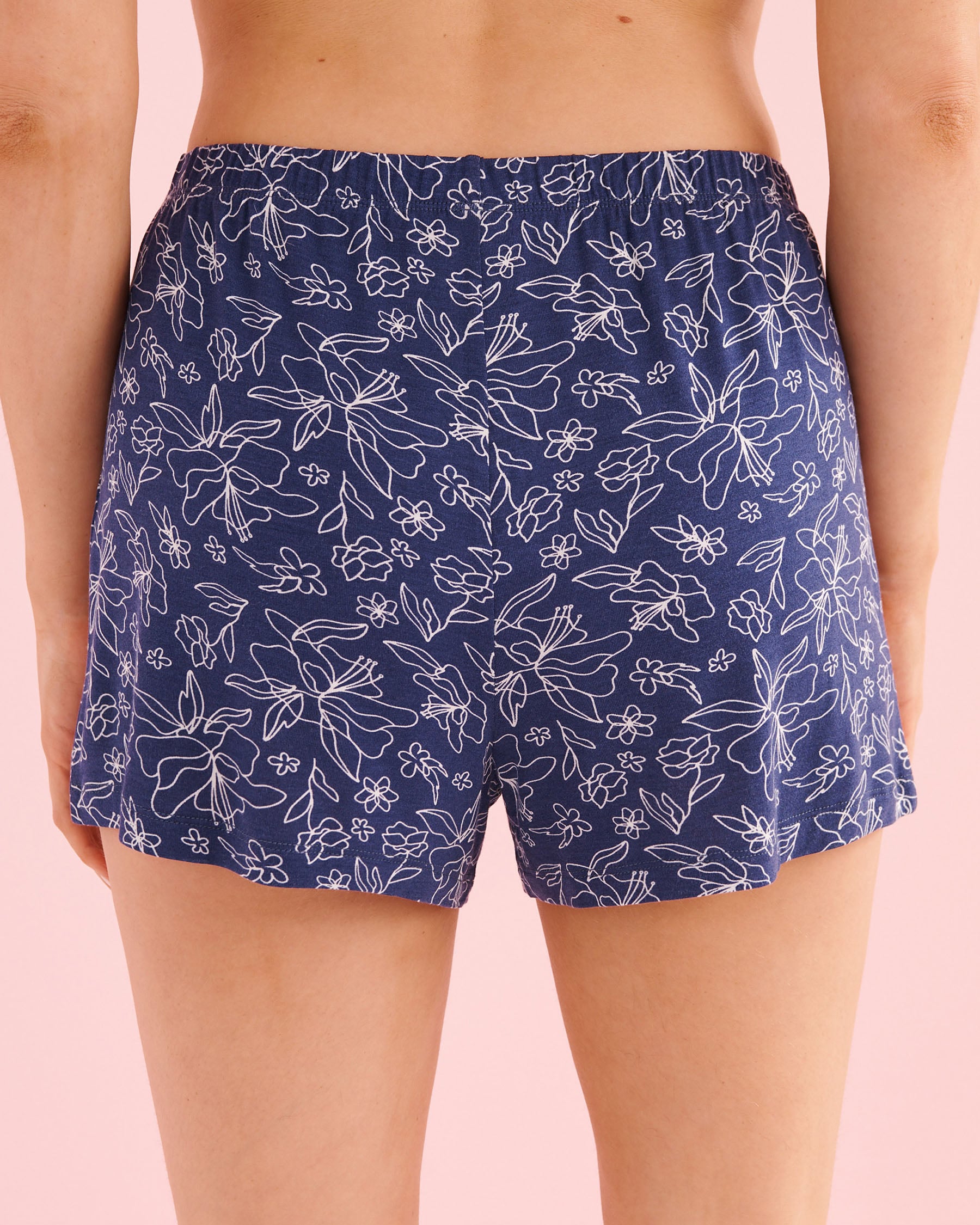 LA VIE EN ROSE Wildflower Print Cami and Shorts PJ Set Navy Blue 60400079 - View5