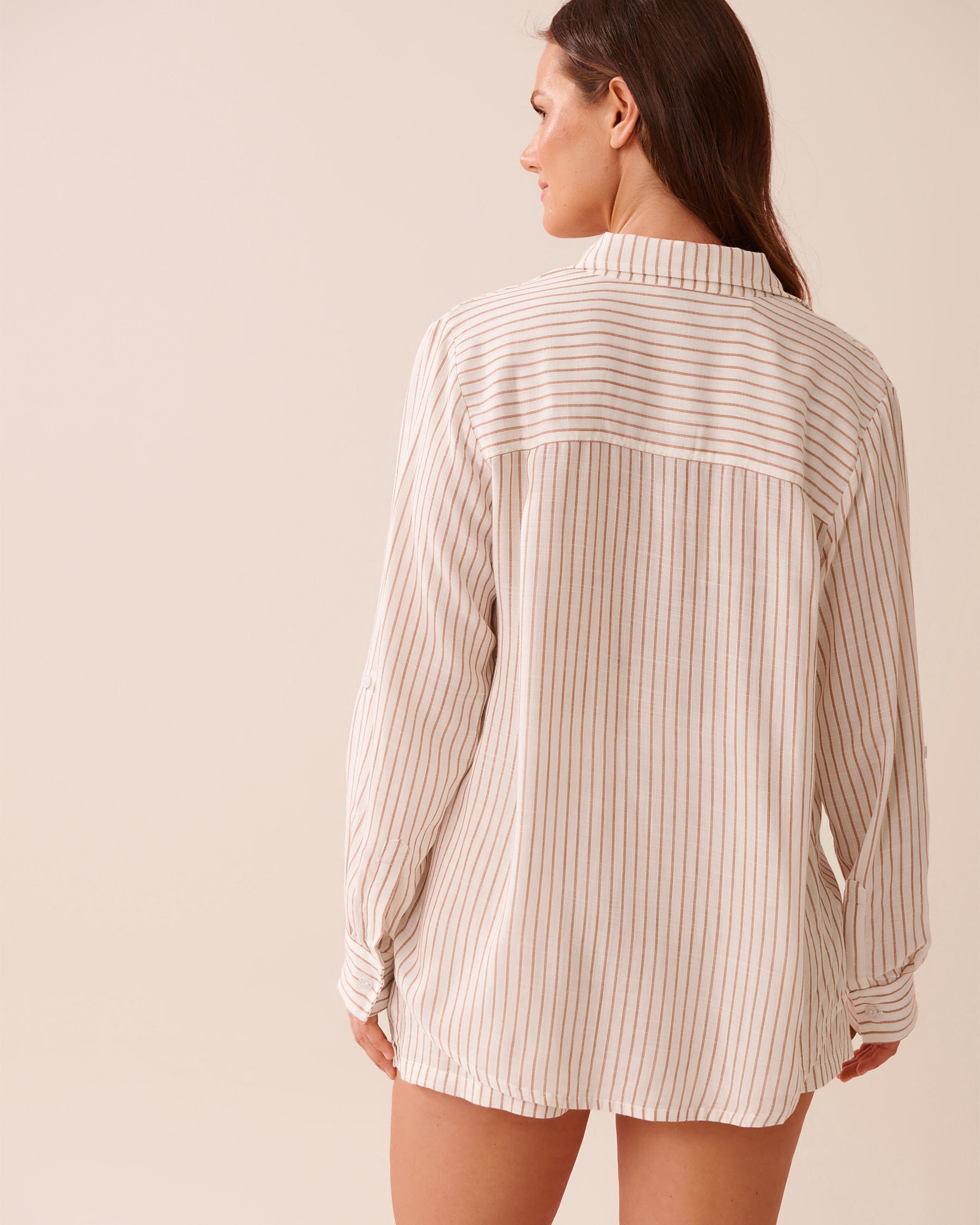 LA VIE EN ROSE AQUA Chemisier rayé Rayures beiges 80100040 - View2