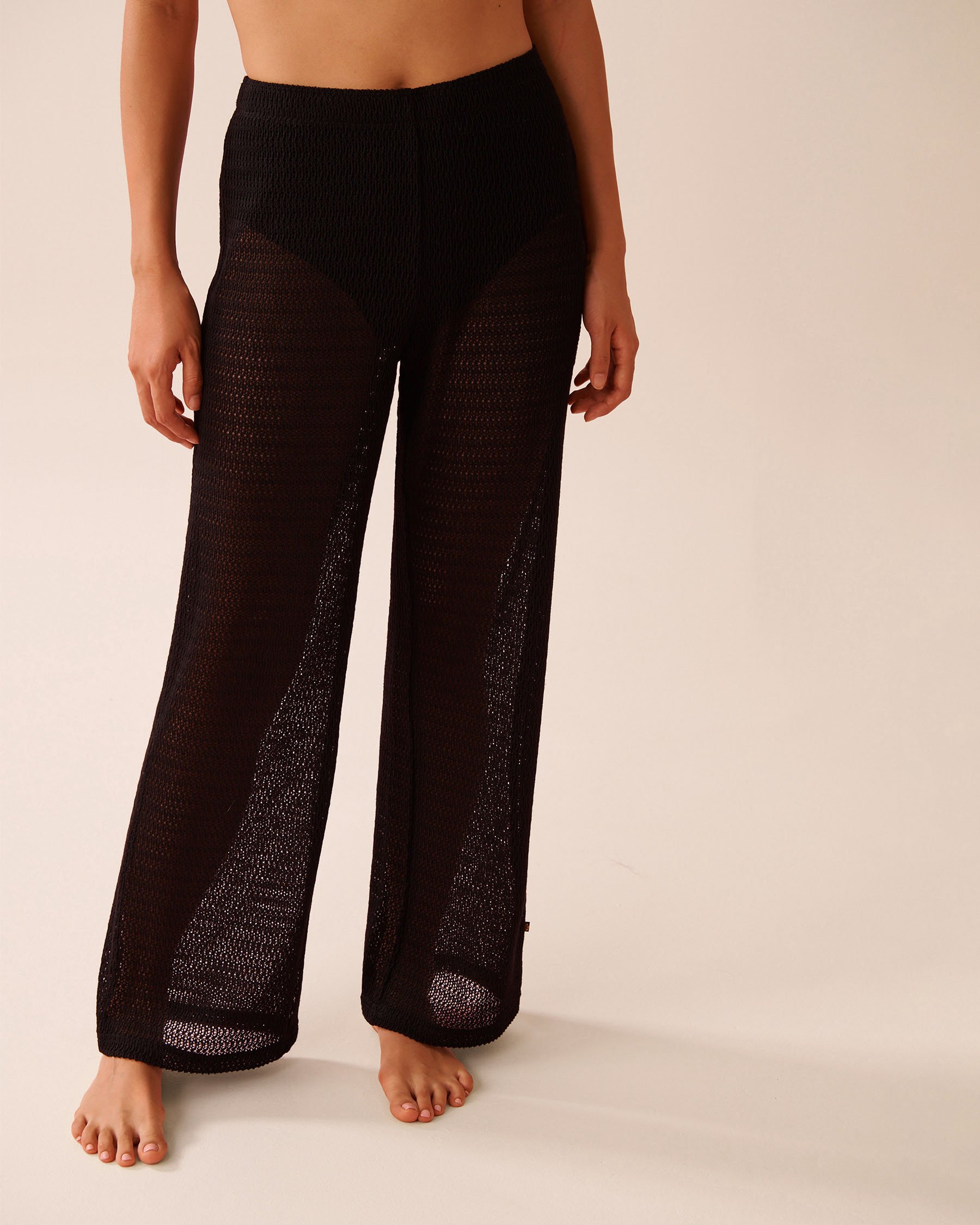 LA VIE EN ROSE AQUA Crochet Pants Black 80200086 - View2