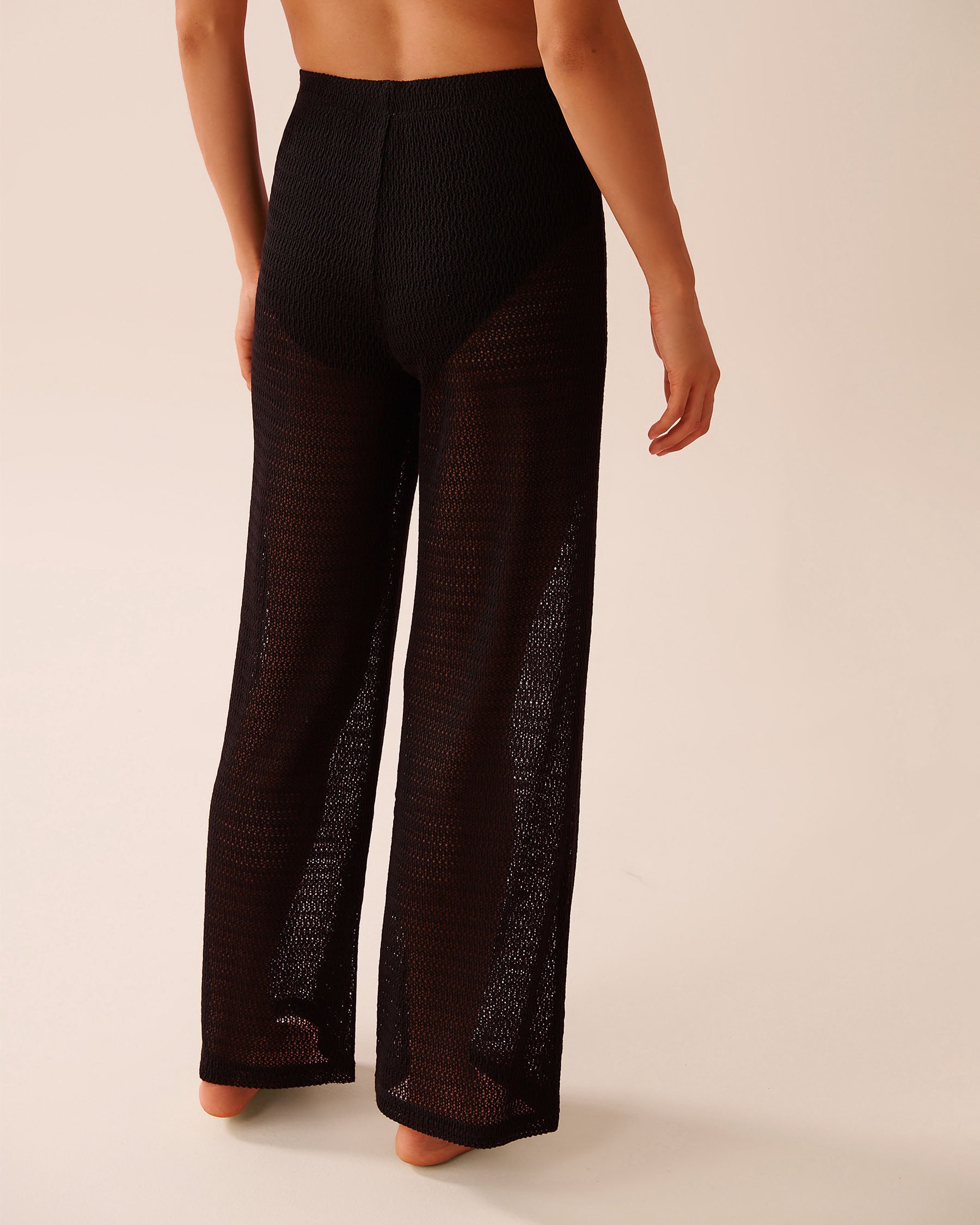 LA VIE EN ROSE AQUA Crochet Pants Black 80200086 - View3