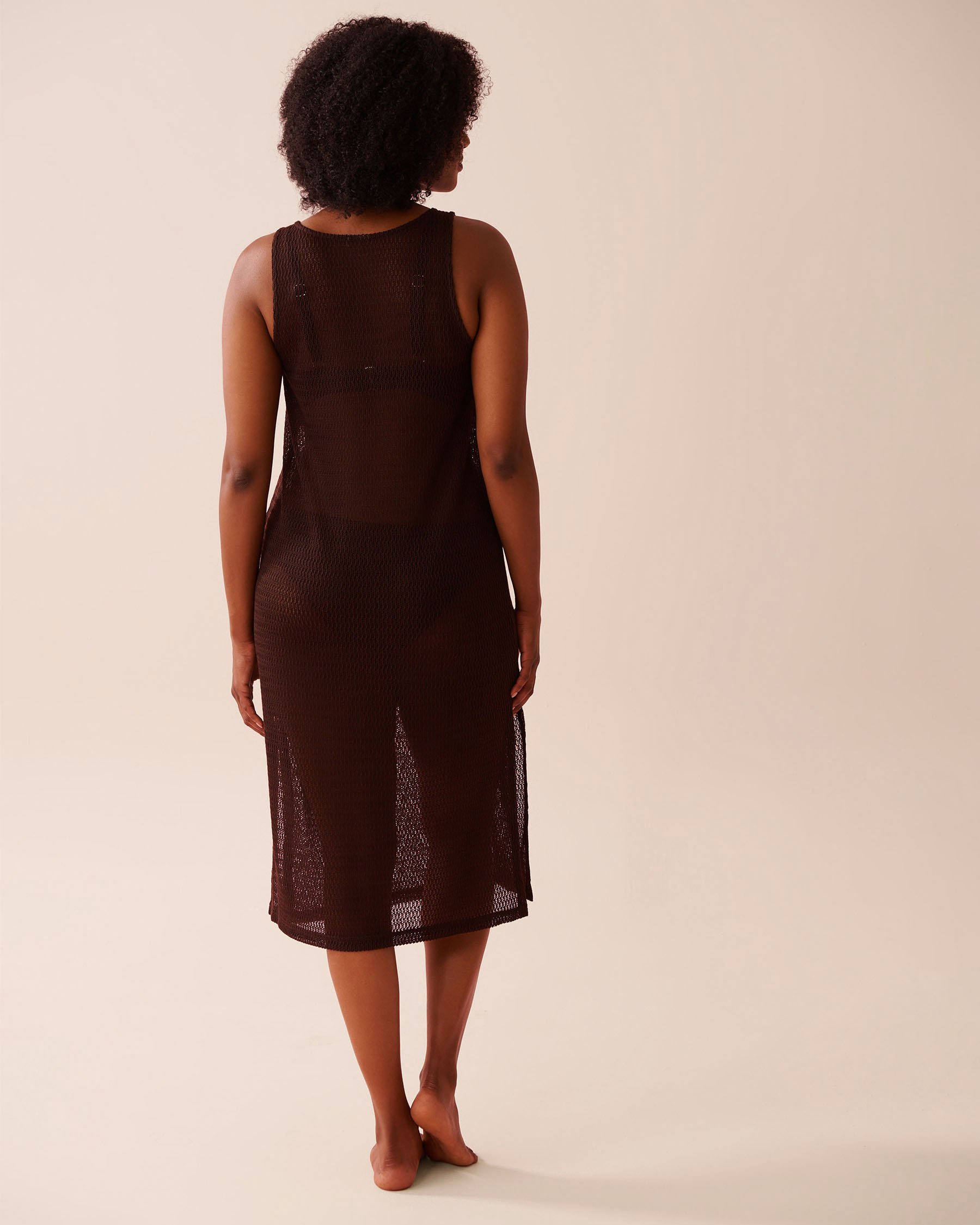 LA VIE EN ROSE AQUA Crochet Long Dress Chocolate 80300126 - View2