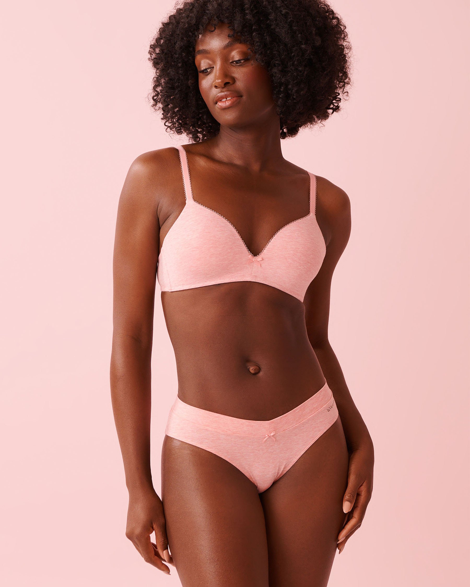 LA VIE EN ROSE Soutien-gorge doublure légère sans armatures en coton Rose fumé 10200565 - View1