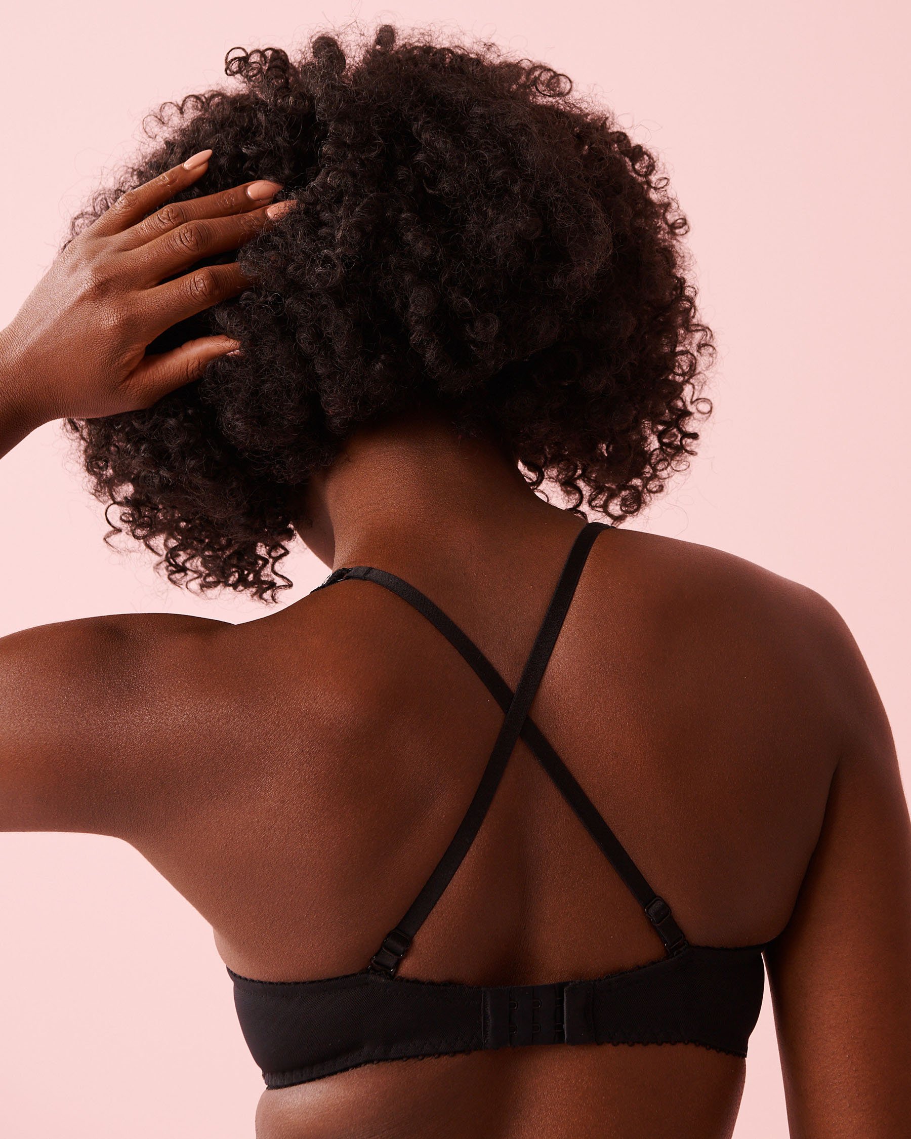 LA VIE EN ROSE Soutien-gorge push-up plongeant demi-buste Noir/Marguerites 10300231 - View3