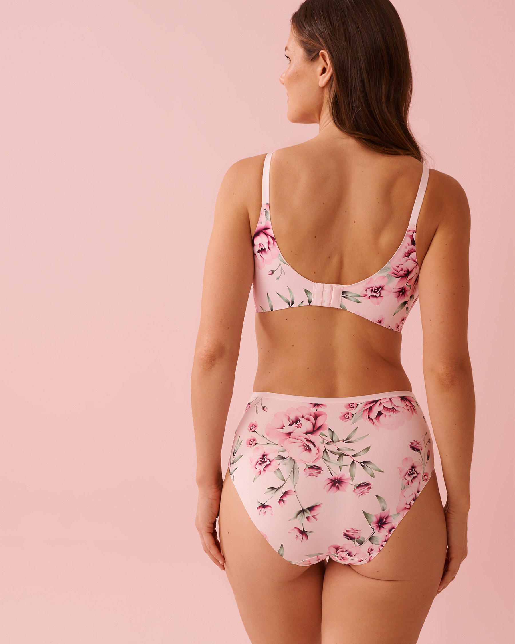 LA VIE EN ROSE Soutien-gorge doublure légère sans armatures dos lisse Rose/Fleurs roses 10200568 - View2