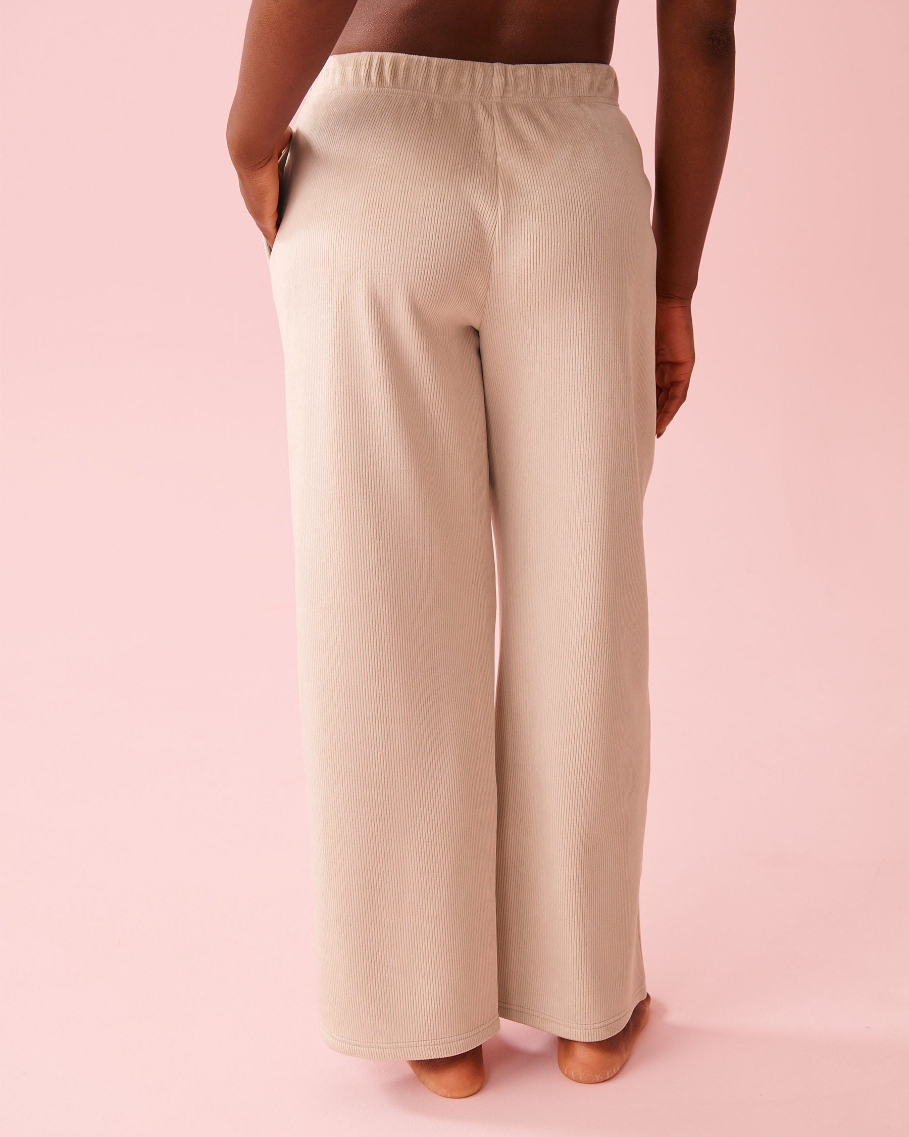 LA VIE EN ROSE Heavy Ribbed Pants Beige 50200110 - View2
