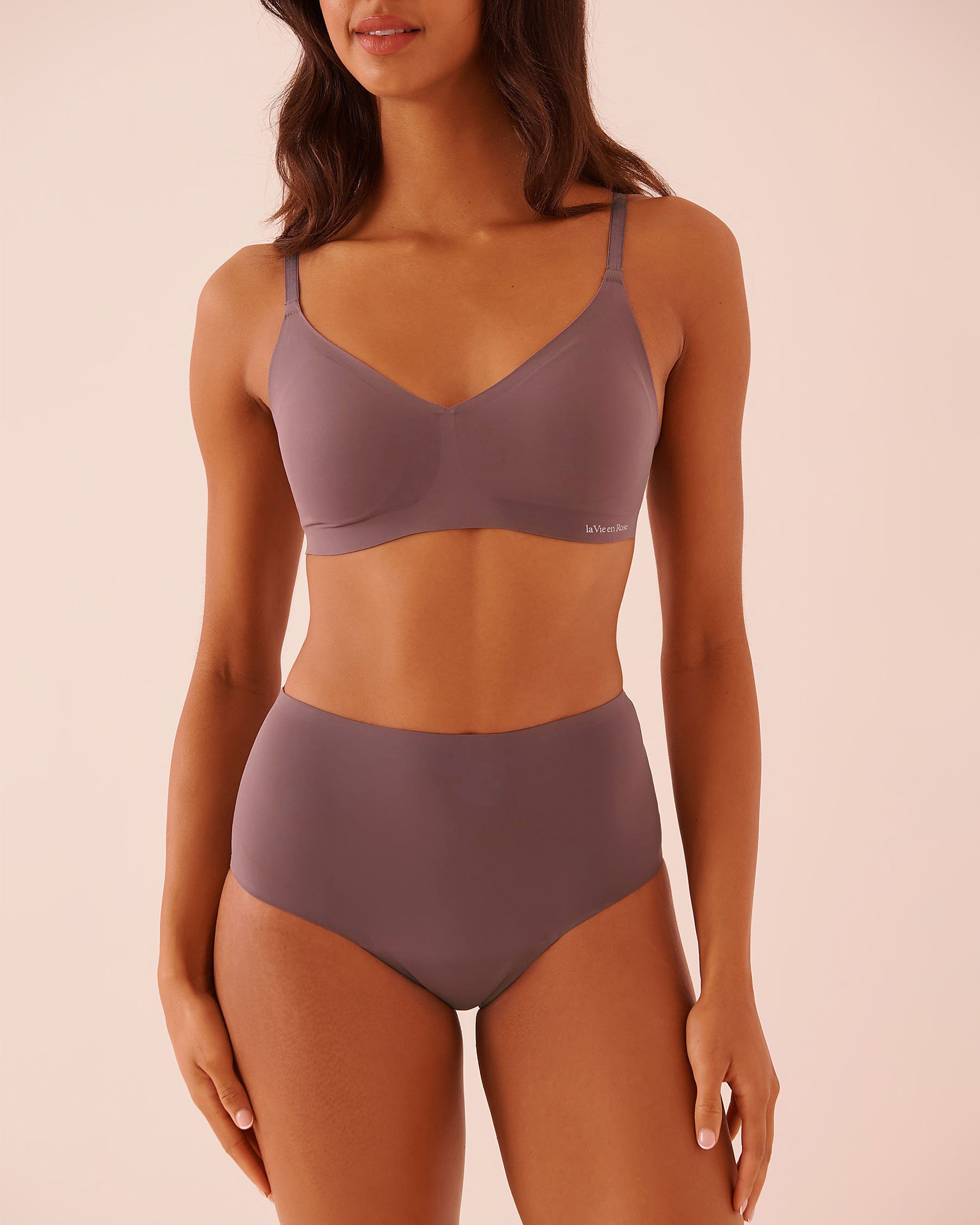 LA VIE EN ROSE Culotte menstruelle coupe bikini taille haute absorption régulière Mauve prune poudré 20400032 - View2