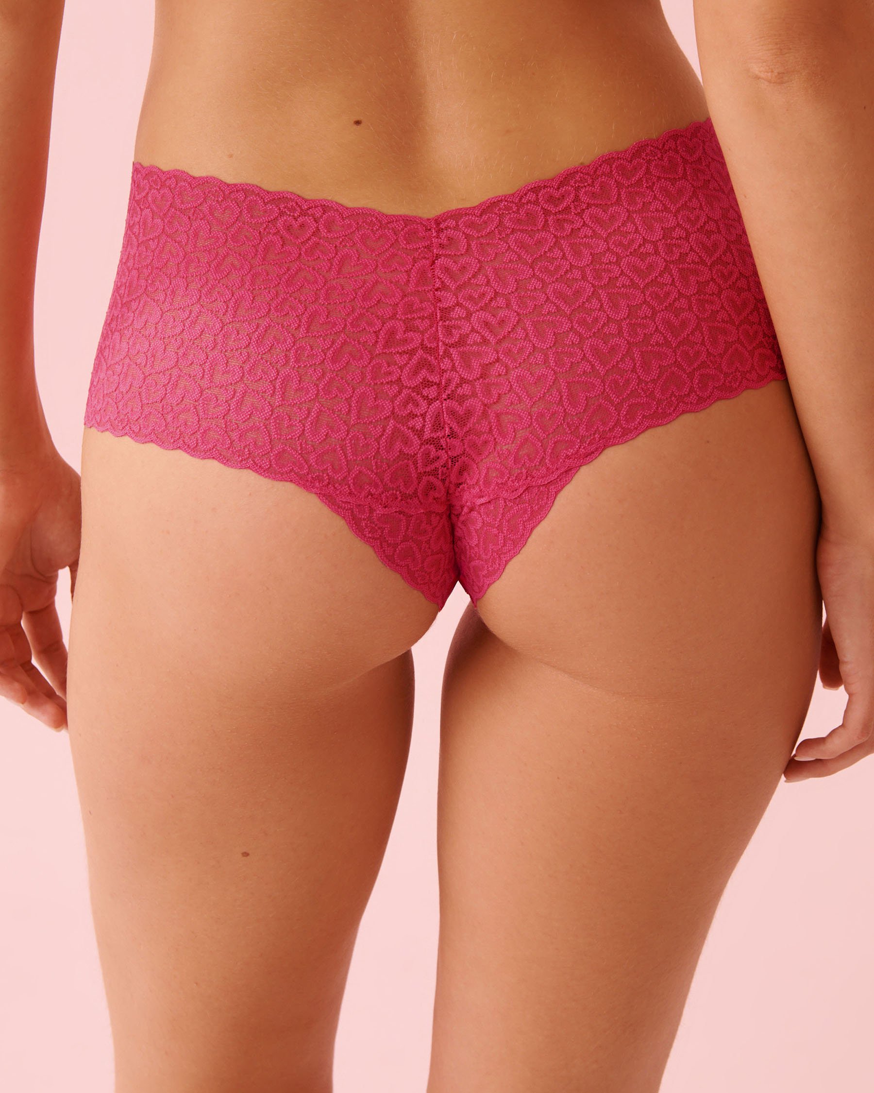 LA VIE EN ROSE Culotte cheeky dentelle Rose fuchsia 20200738 - View2