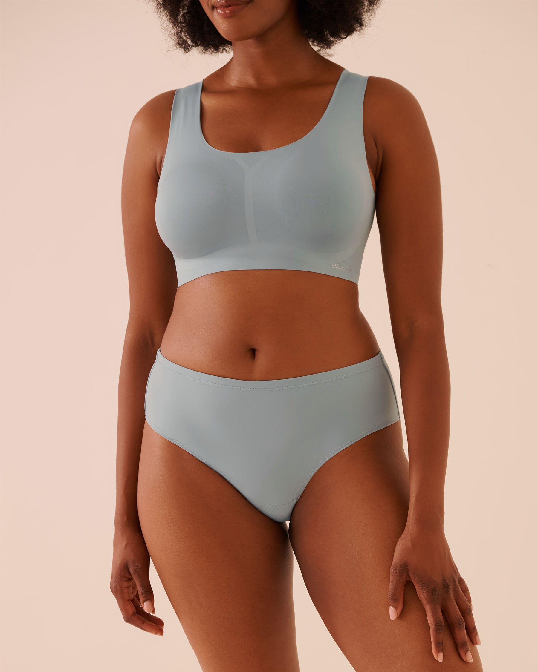 LA VIE EN ROSE Culotte menstruelle coupe aux hanches absorption super Bleu gris 20400033 - View1