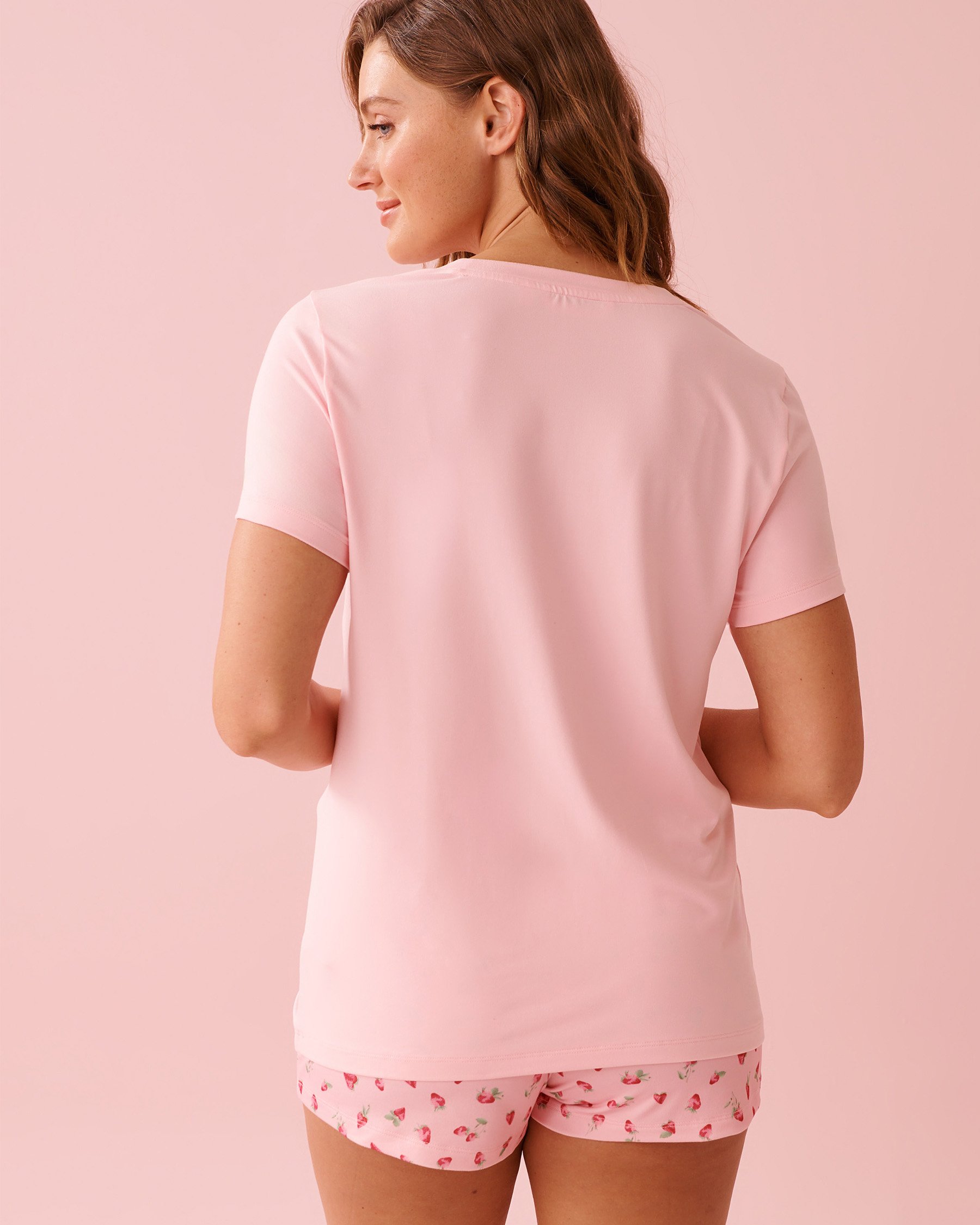LA VIE EN ROSE T-shirt ultra doux imprimé ourson relax Rose poudré 40100829 - View2