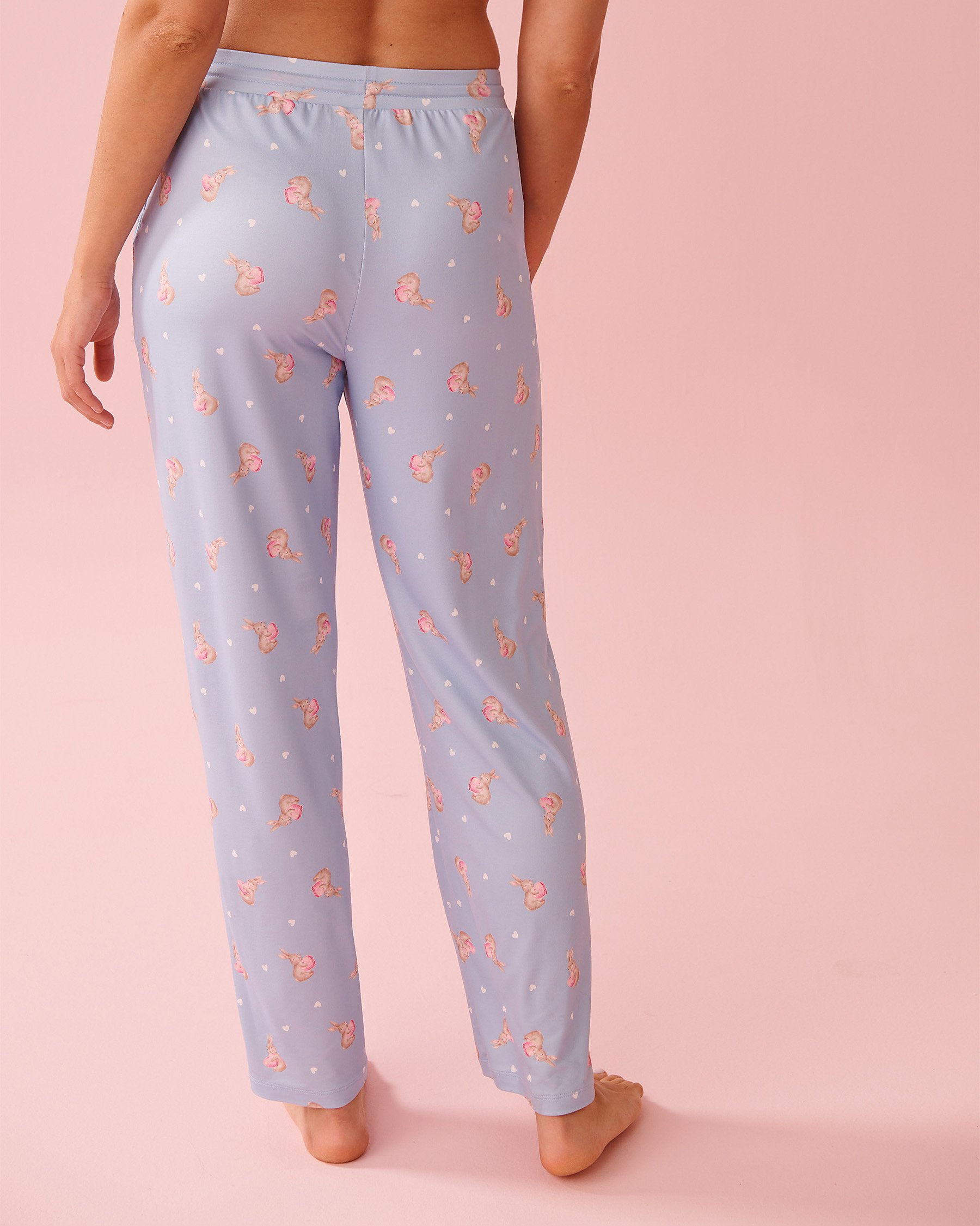 LA VIE EN ROSE Pantalon de pyjama ultra doux imprimé lapin Bleu nuage 40200809 - View2