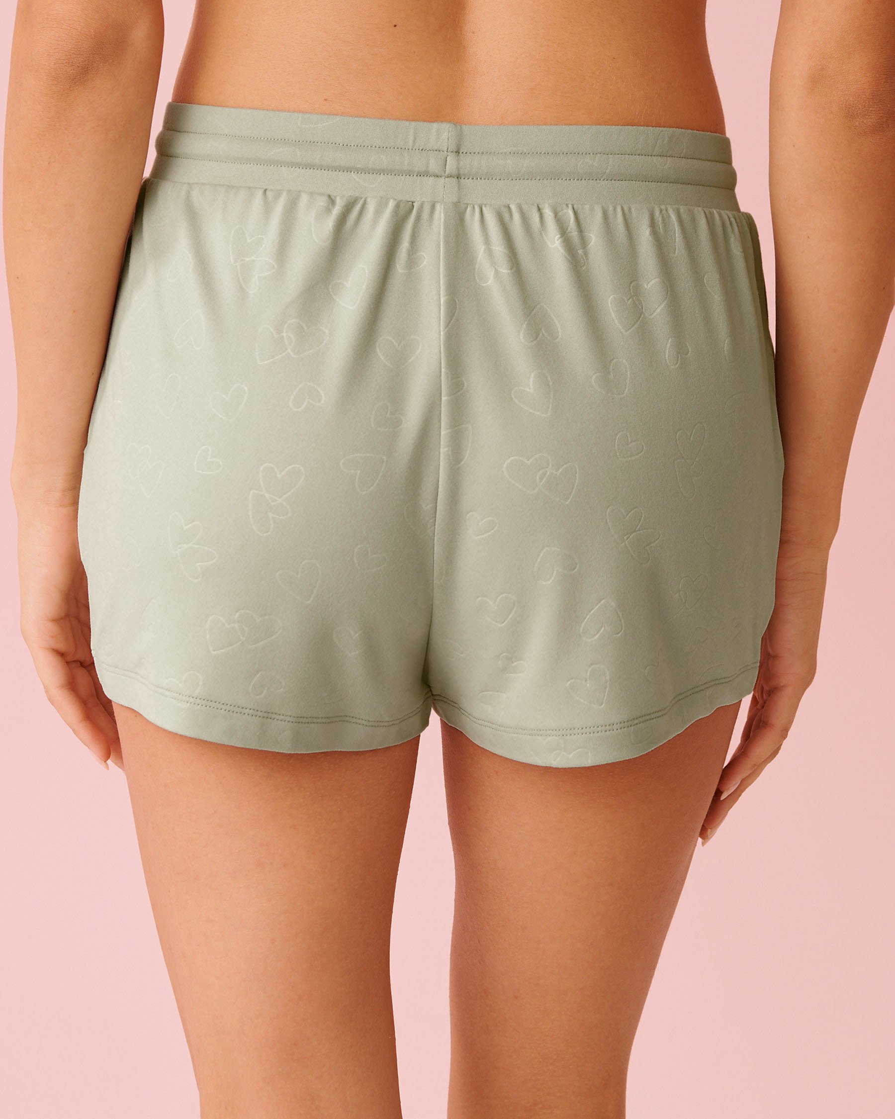 LA VIE EN ROSE Embossed Heart Print Super Soft PJ Set Mineral Grey 40400093 - View6