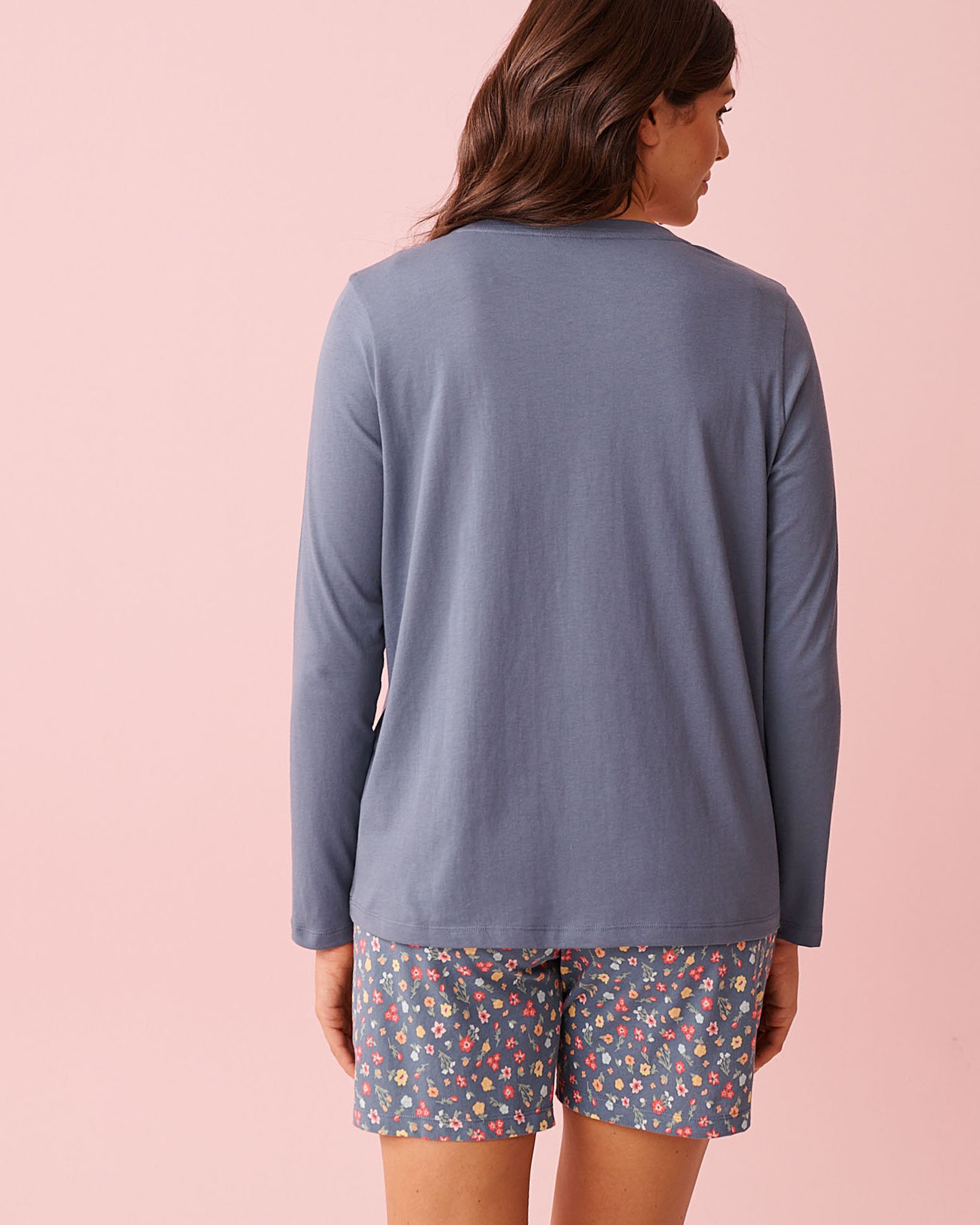 LA VIE EN ROSE Chandail manches longues en coton imprimé cupcake Bleu brume 40100835 - View2