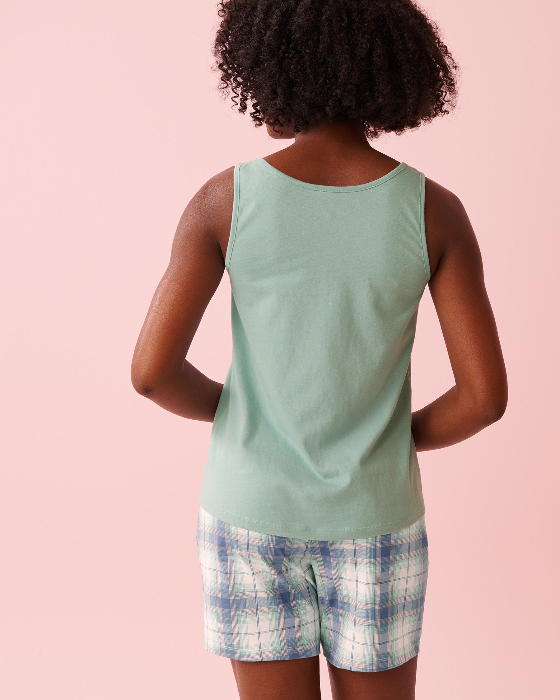 LA VIE EN ROSE Cupcake Print Cotton Scoop Neck Cami Soothing Blue 40100834 - View3