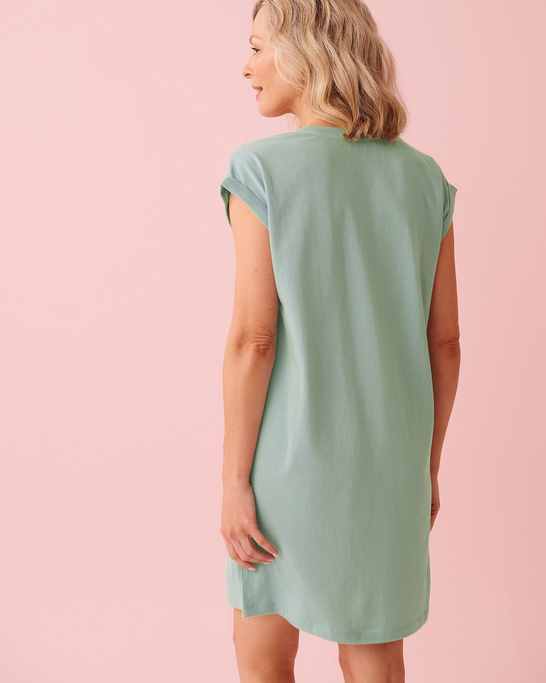 LA VIE EN ROSE Cupcake Print Cotton Short Sleeve Sleepshirt Soothing Blue 40500479 - View2