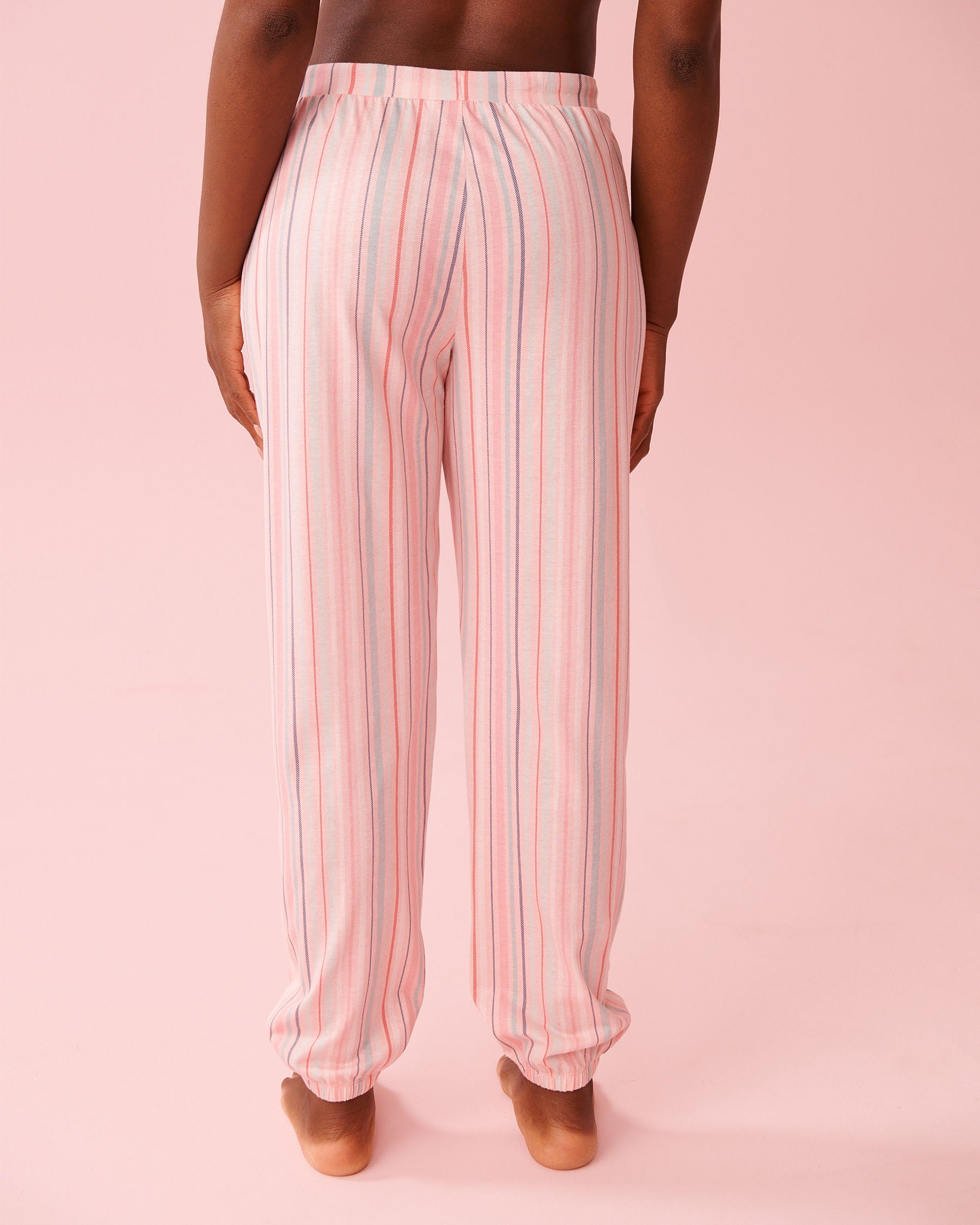 LA VIE EN ROSE Pantalon de pyjama jogger en coton rayures roses Rayures roses 40200816 - View2