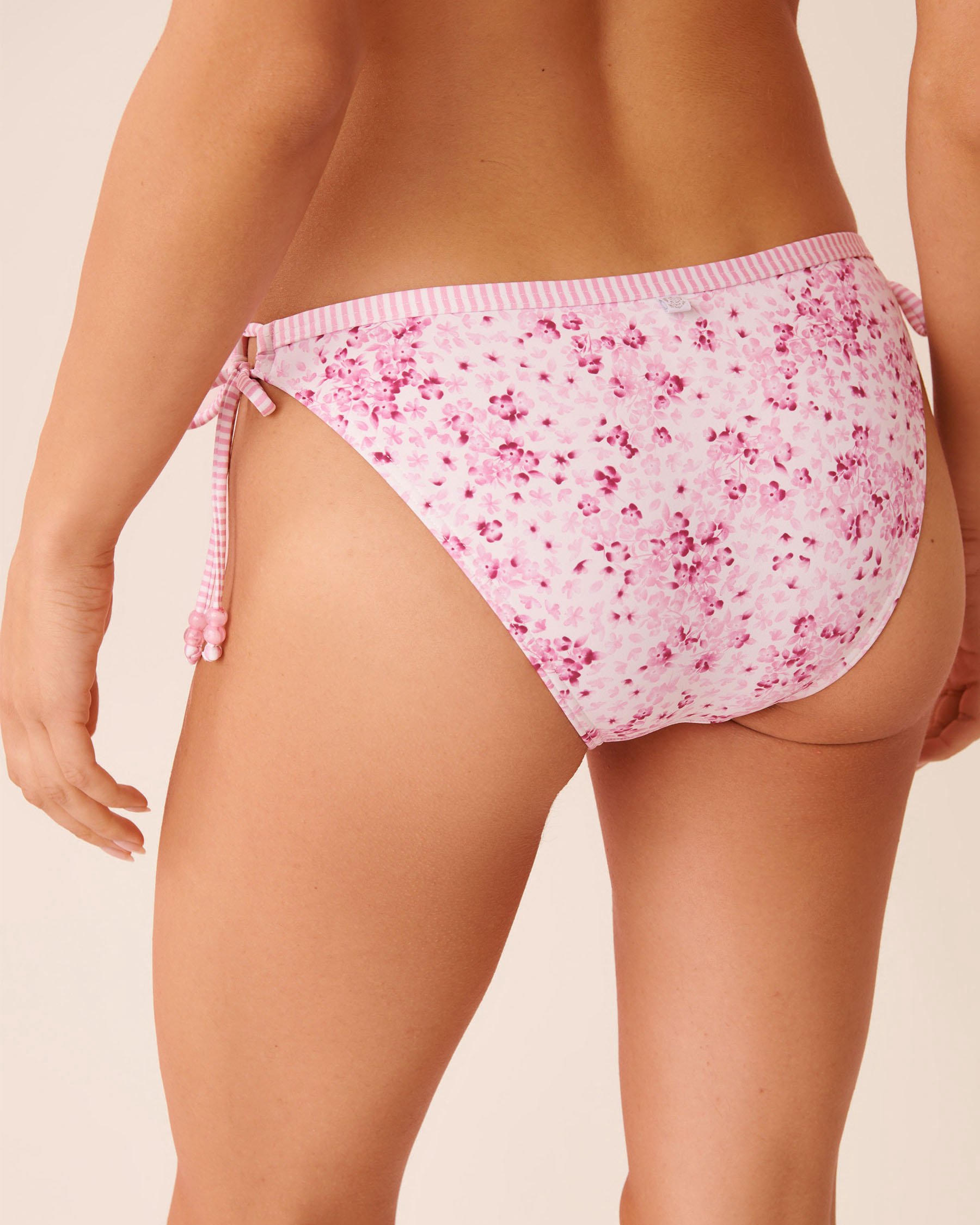 LA VIE EN ROSE AQUA Bas de bikini brésilien noué aux hanches PINK MEADOW Prairie rose 70300819 - View2