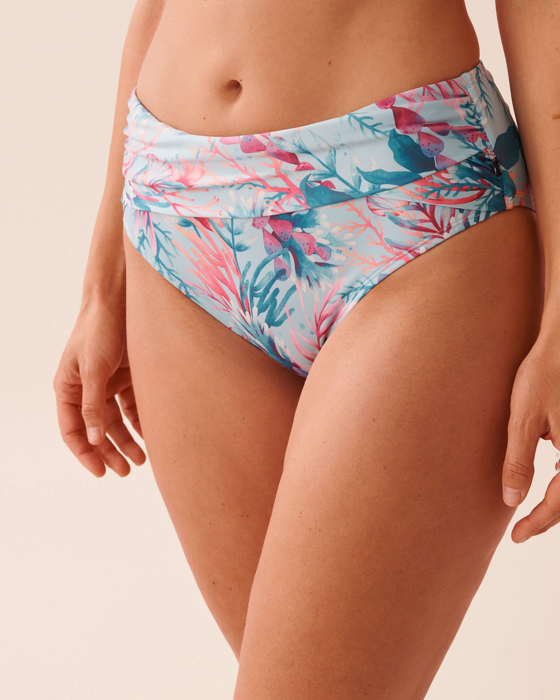LA VIE EN ROSE AQUA Bas de bikini taille mi-haute drapée REEF FANTASY Récif enchanté 70300823 - View1