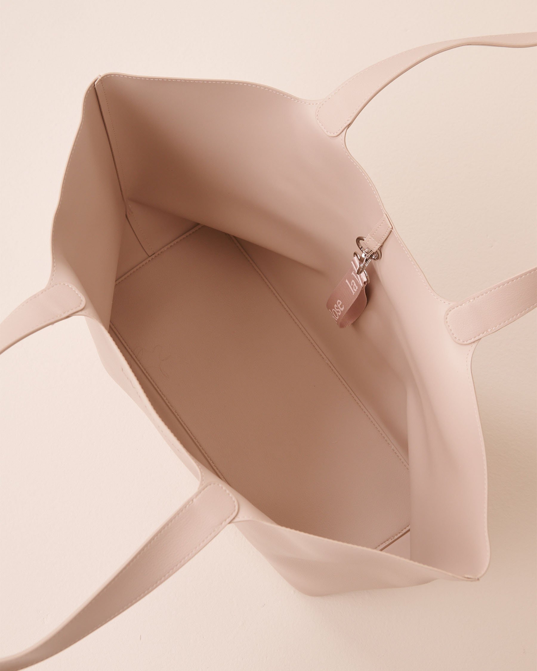 LA VIE EN ROSE Faux Leather Tote Bag Light Beige 40700467 - View4