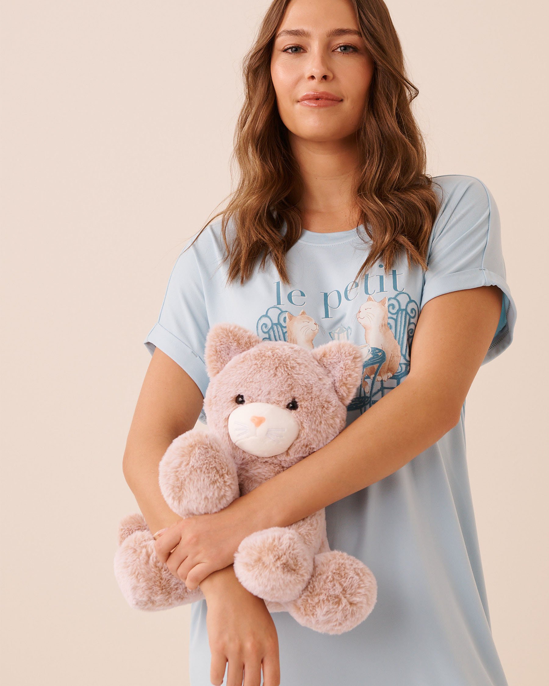 LA VIE EN ROSE Peluche chat Brun clair 40700458 - View2