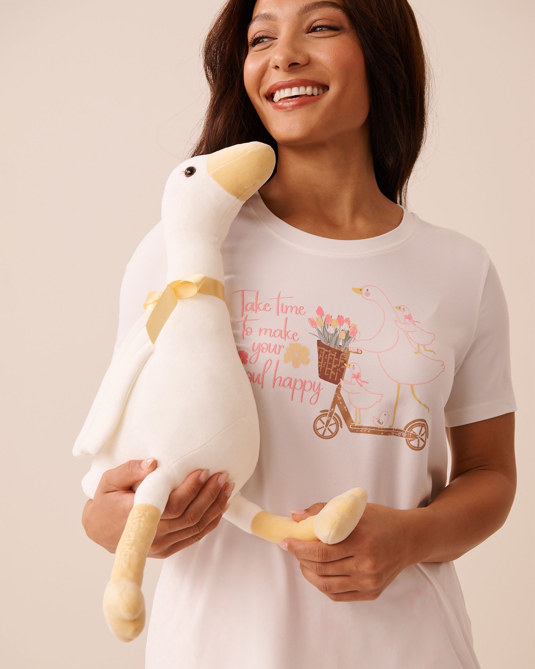 LA VIE EN ROSE Peluche oie Blanc 40700457 - View2