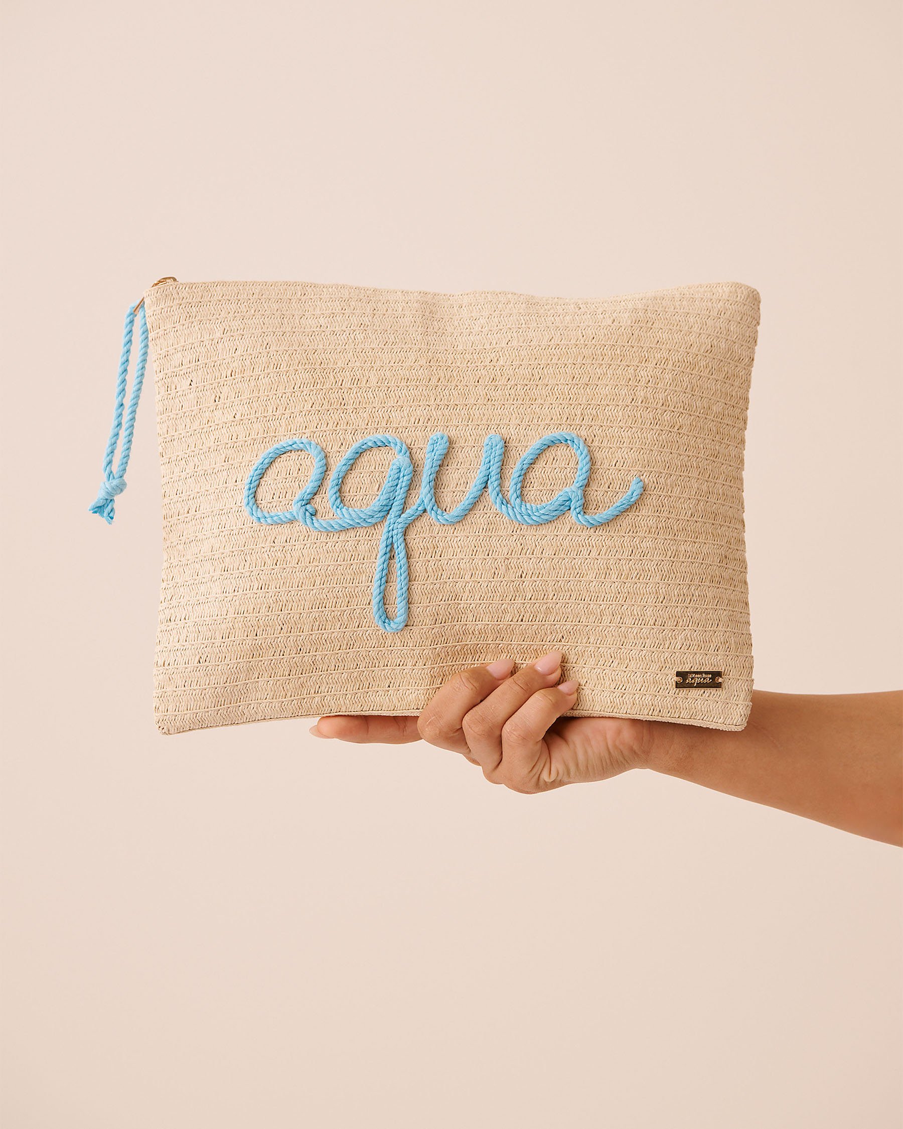 LA VIE EN ROSE AQUA Pochette en paille Sable 80500128 - View1
