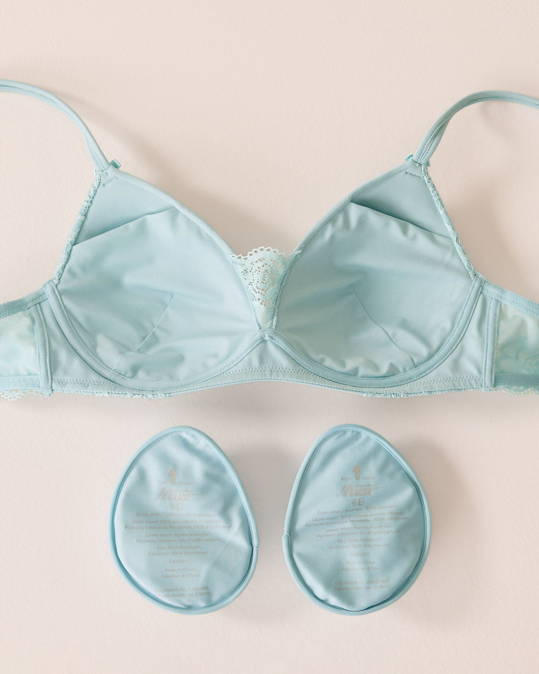 LA VIE EN ROSE Lightly Lined Wireless Mastectomy Bra Baby Blue 10200592 - View2